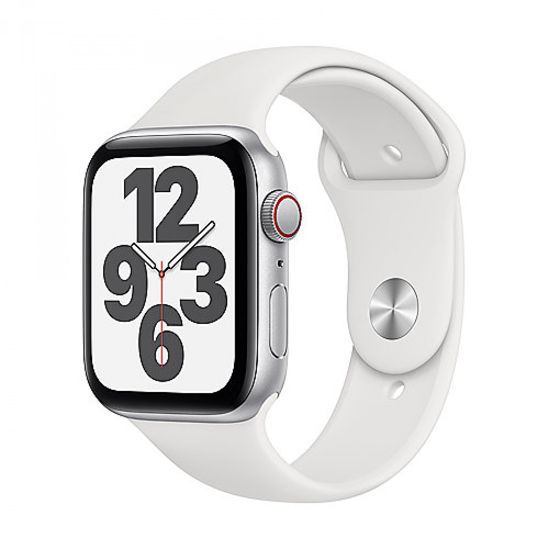 Apple Watch SE Alu Silver GPS + Cell. 44 mm White Sport Band Regular