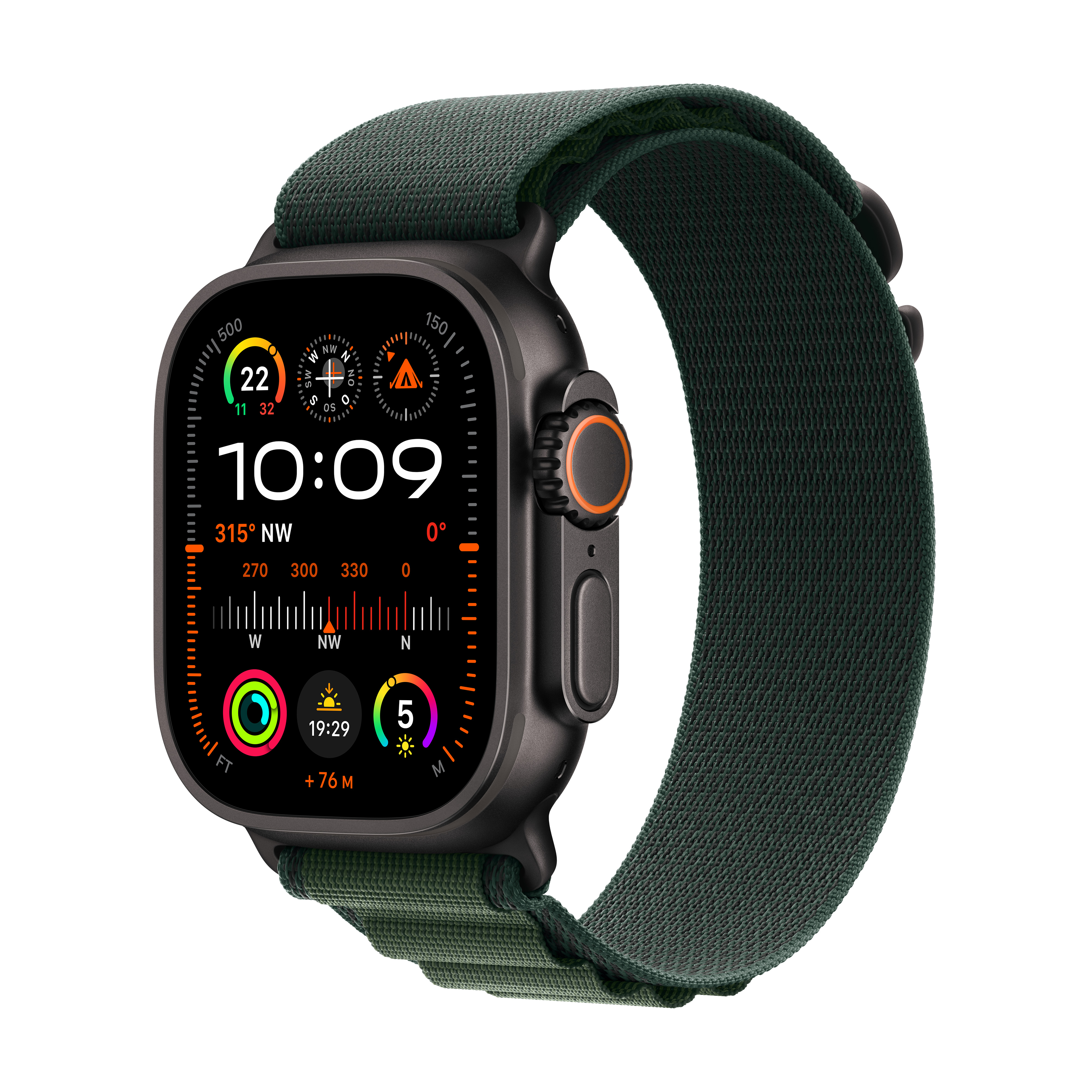 Apple Watch Ultra 2 Cel 49mm B-Titan w. Dark Green Alpin Loop S