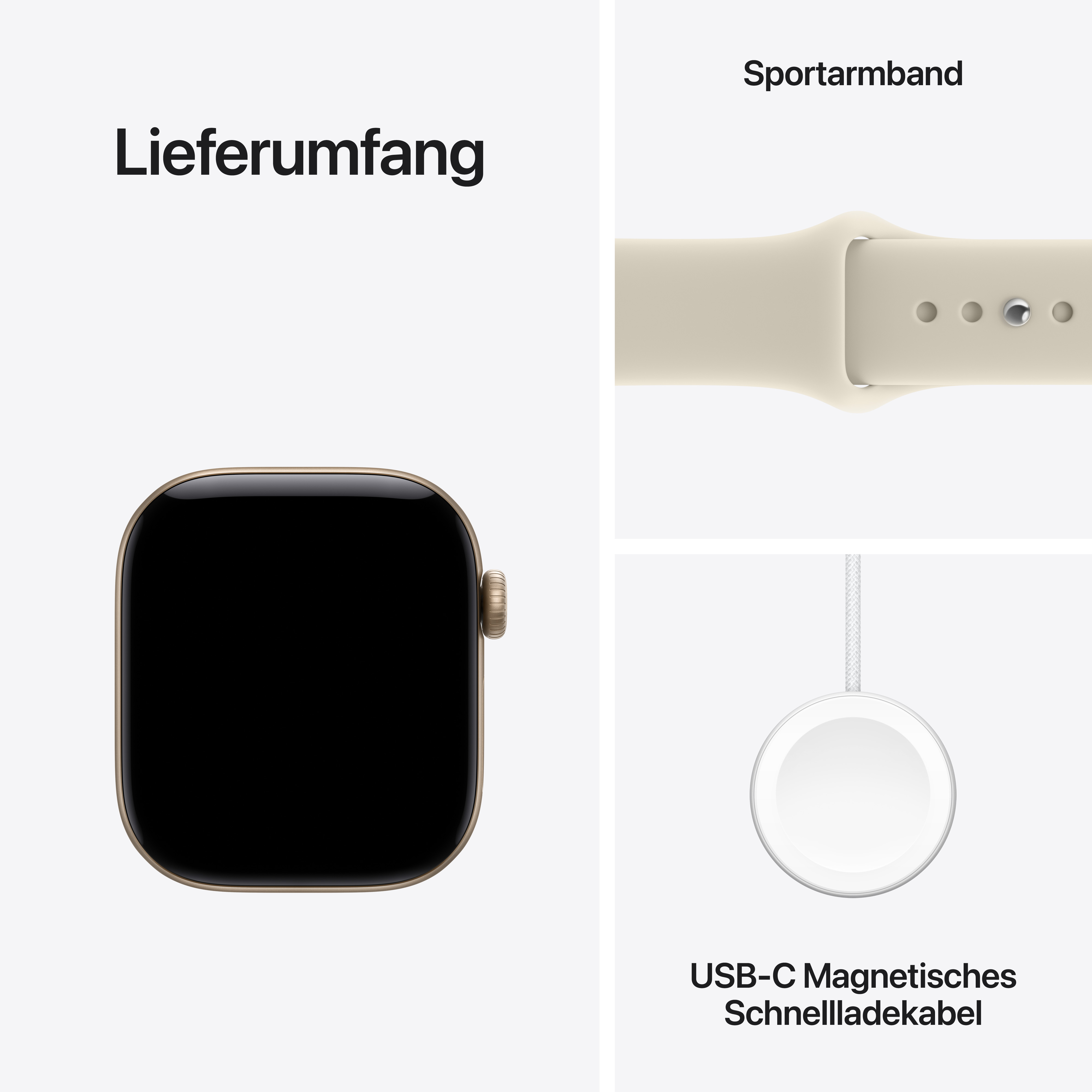 Apple Watch S12 GPS 42mm Light Gold Alu Case with Sand Sport Band M/L