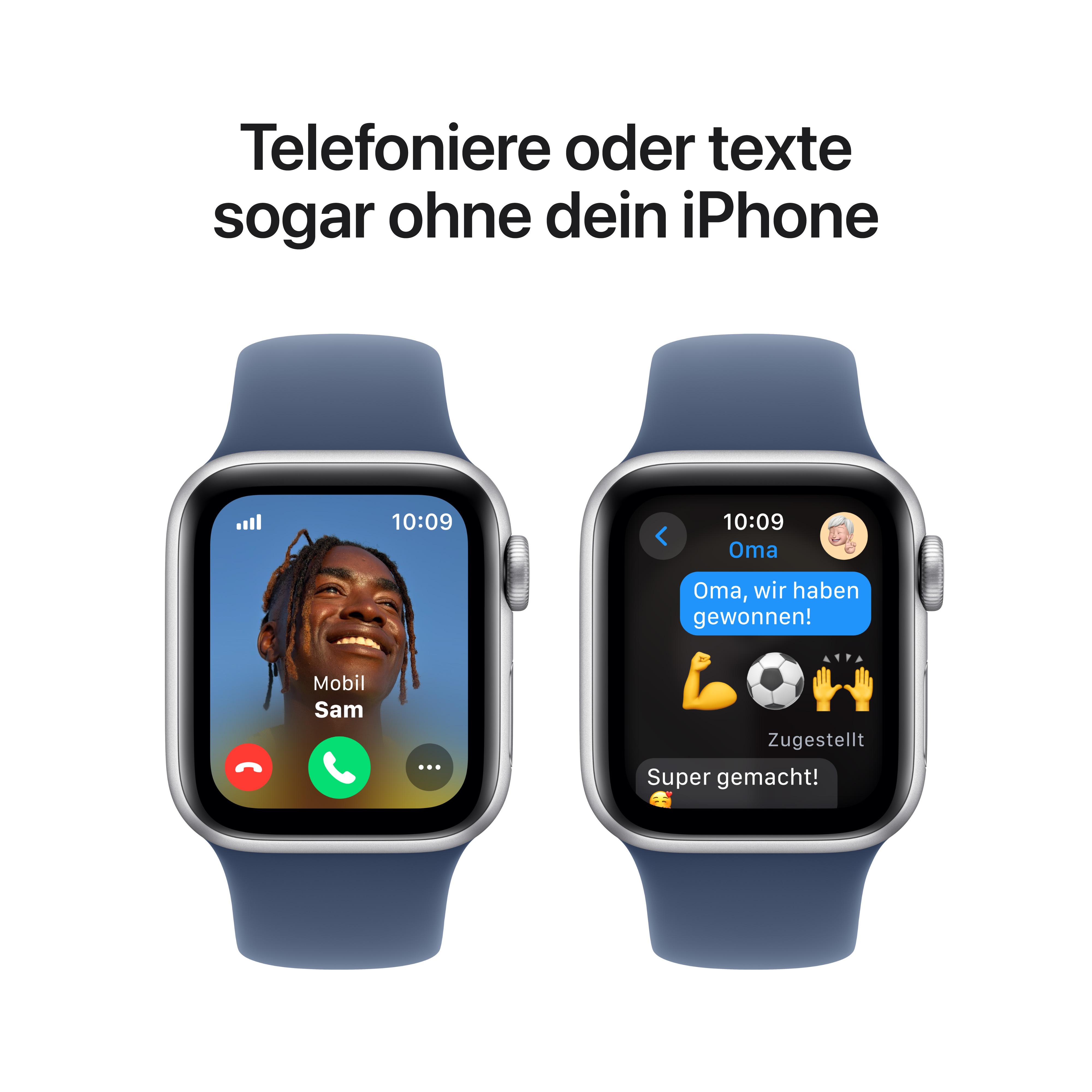 Apple Watch SE Cel 40mm Alu Silver Denim Sport Band M/L