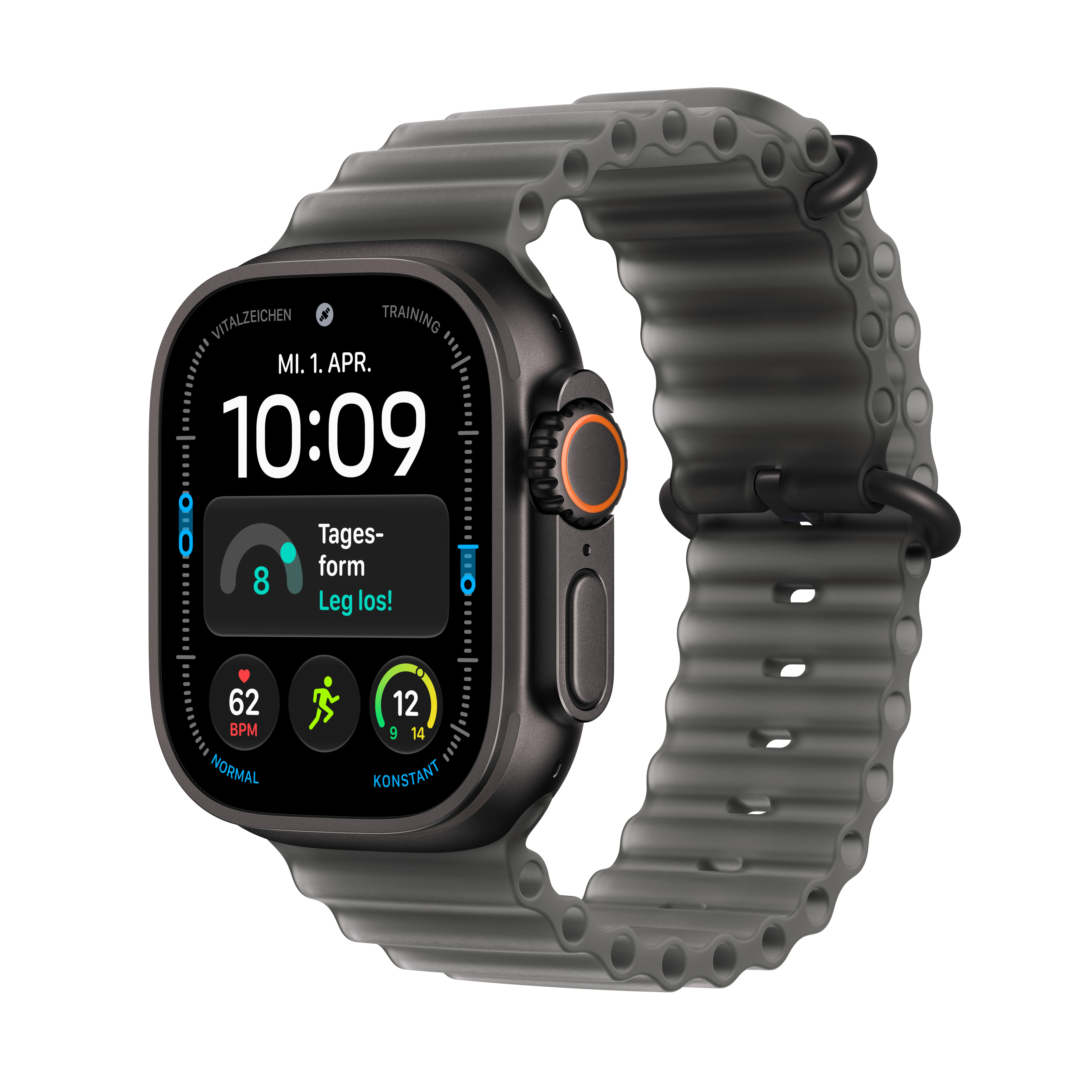 Apple Watch Ultra 4 Cell. 49mm Black Titanium Case with Translucent Black Ocean Band
