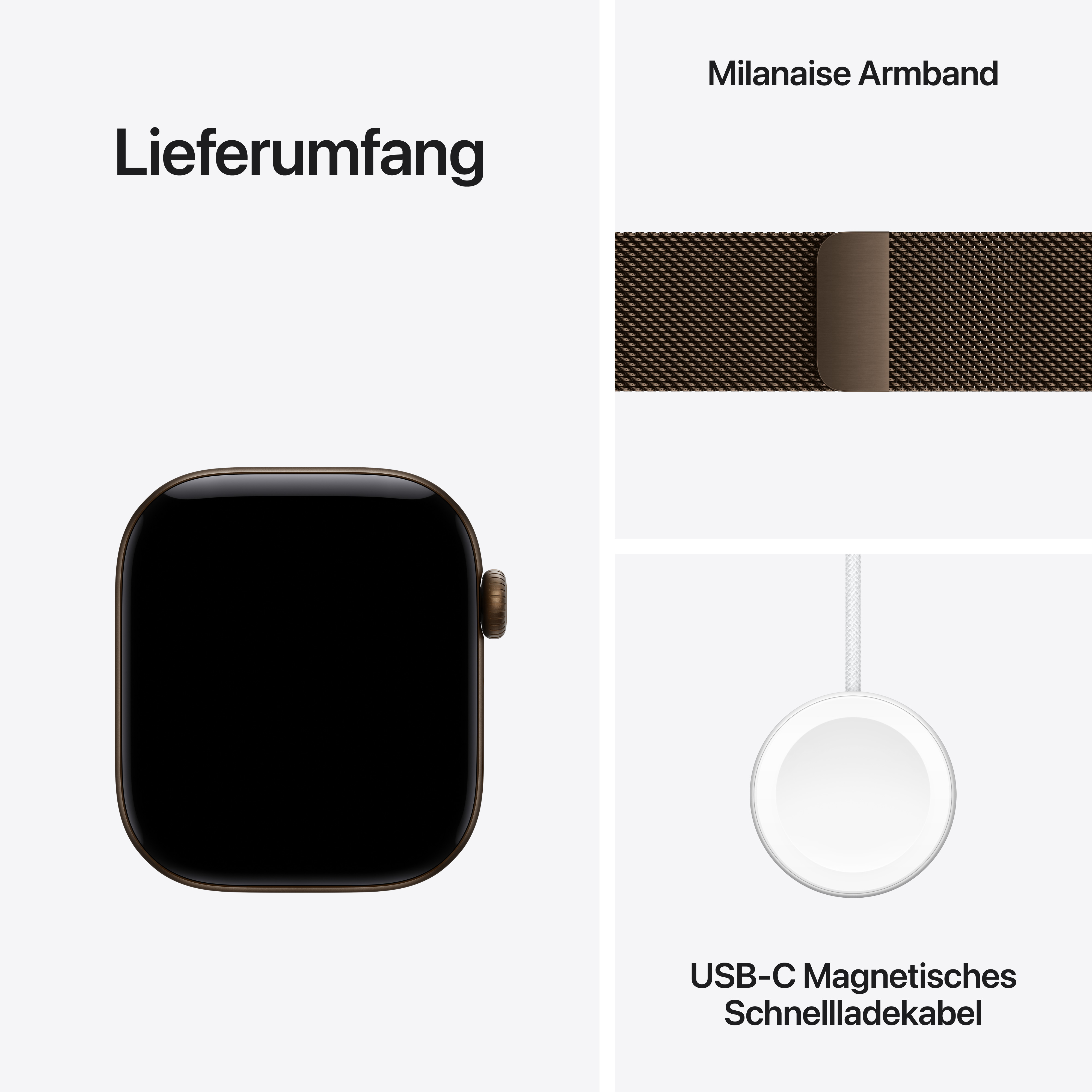 Apple Watch S12 GPS 42mm Dark Bronze Alu Case with Dark Bronze Milanese Loop