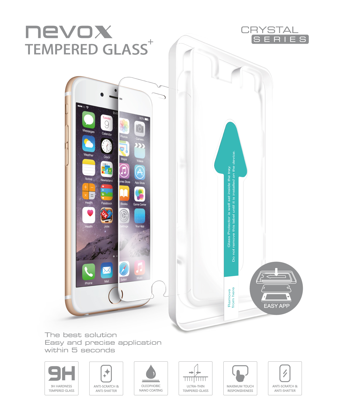 NEVOGLASS tempered Glass f. i Phone 11 Pro Max/XS Max m. EA