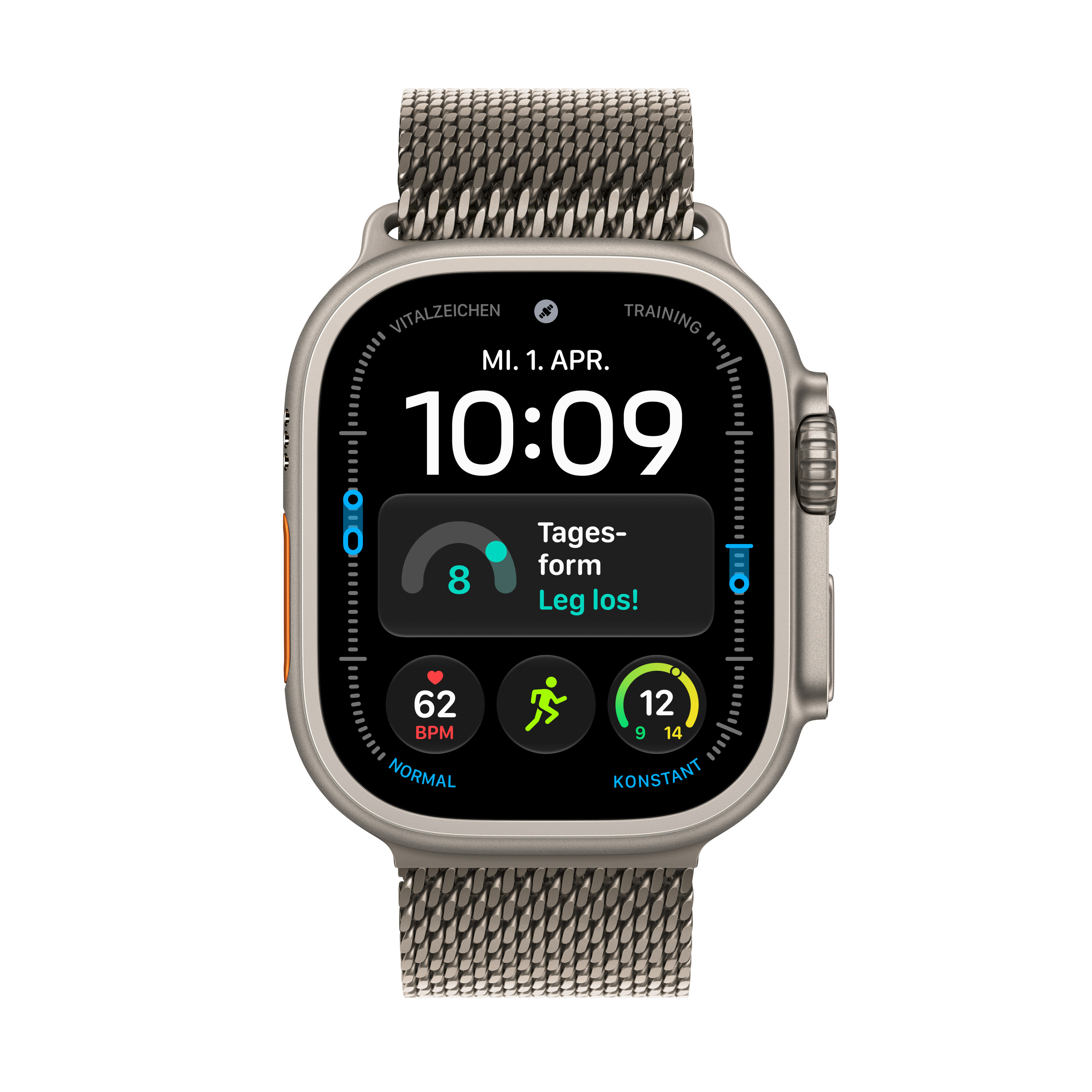 Apple Watch Ultra 4 Cell. 49mm Natural Titanium Case with Natural Titanium Milanese Loop M
