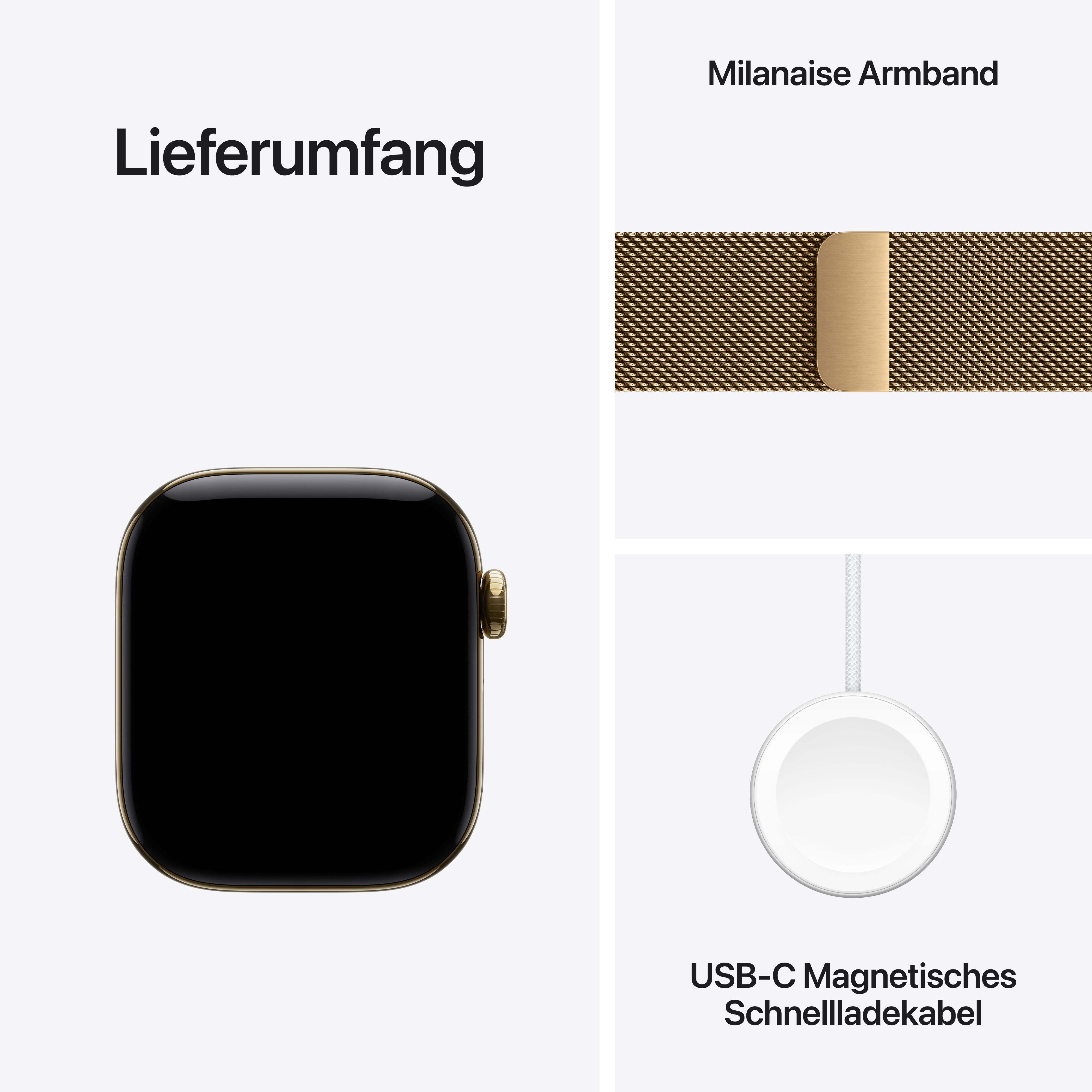 Apple Watch S12 Cell. 42mm Radiant Gold Titanium Case with Radiant Gold Milanese Loop