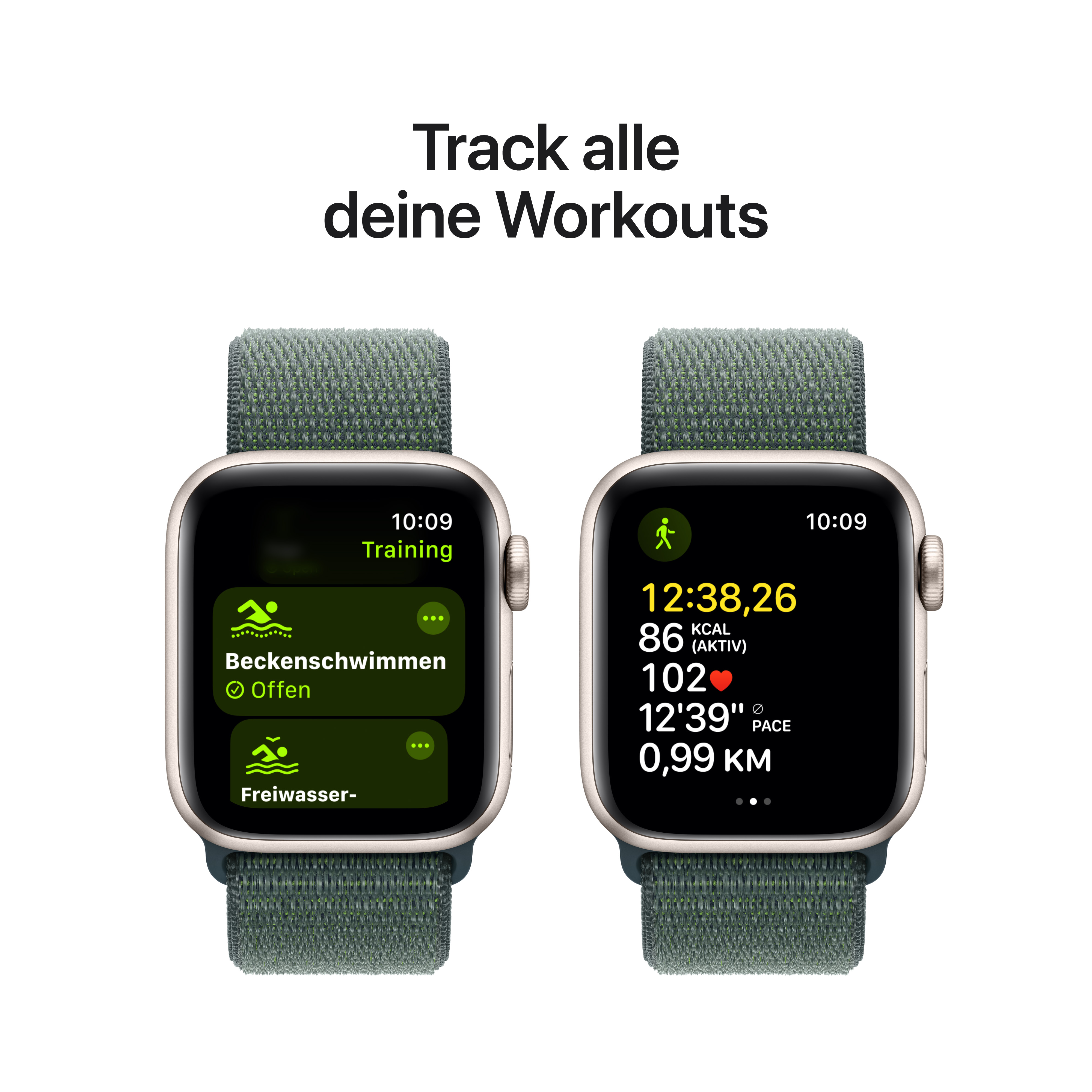 Apple Watch SE GPS 40 mm Alu Starlight Lake Green Sport Loop