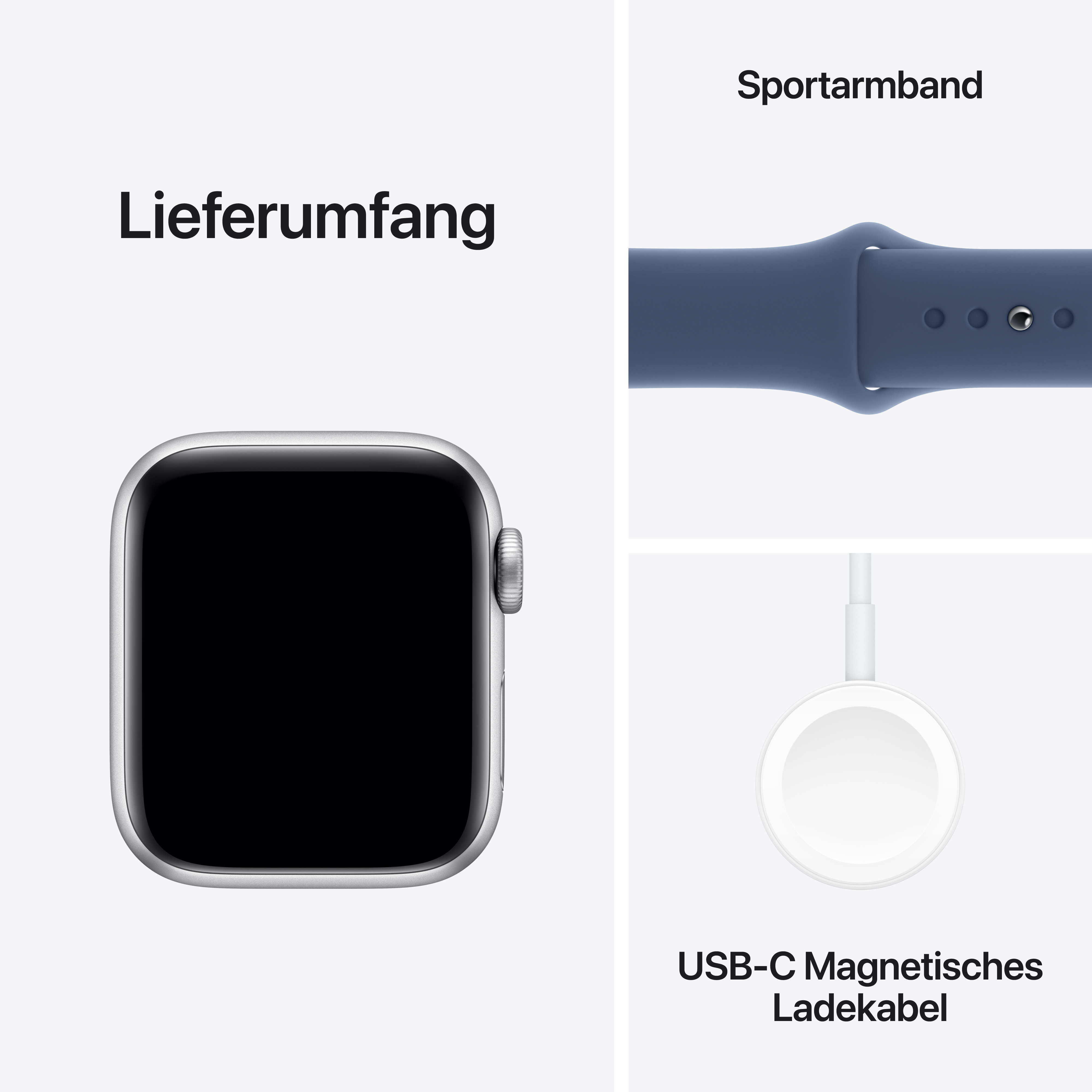 Apple Watch SE Cel 40mm Alu Silver Denim Sport Band M/L