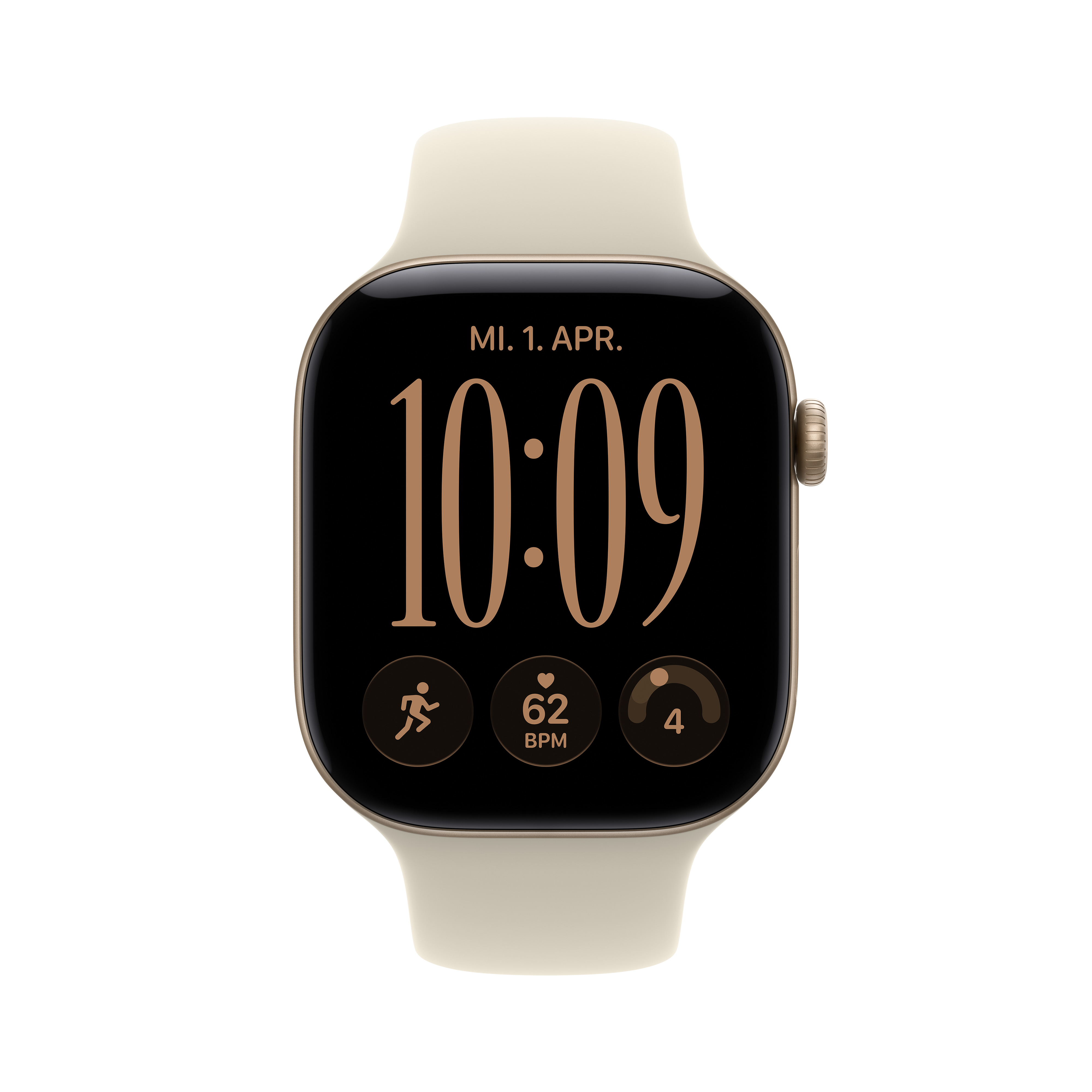 Apple Watch S12 GPS 46mm Light Gold Alu Case with Sand Sport Band M/L