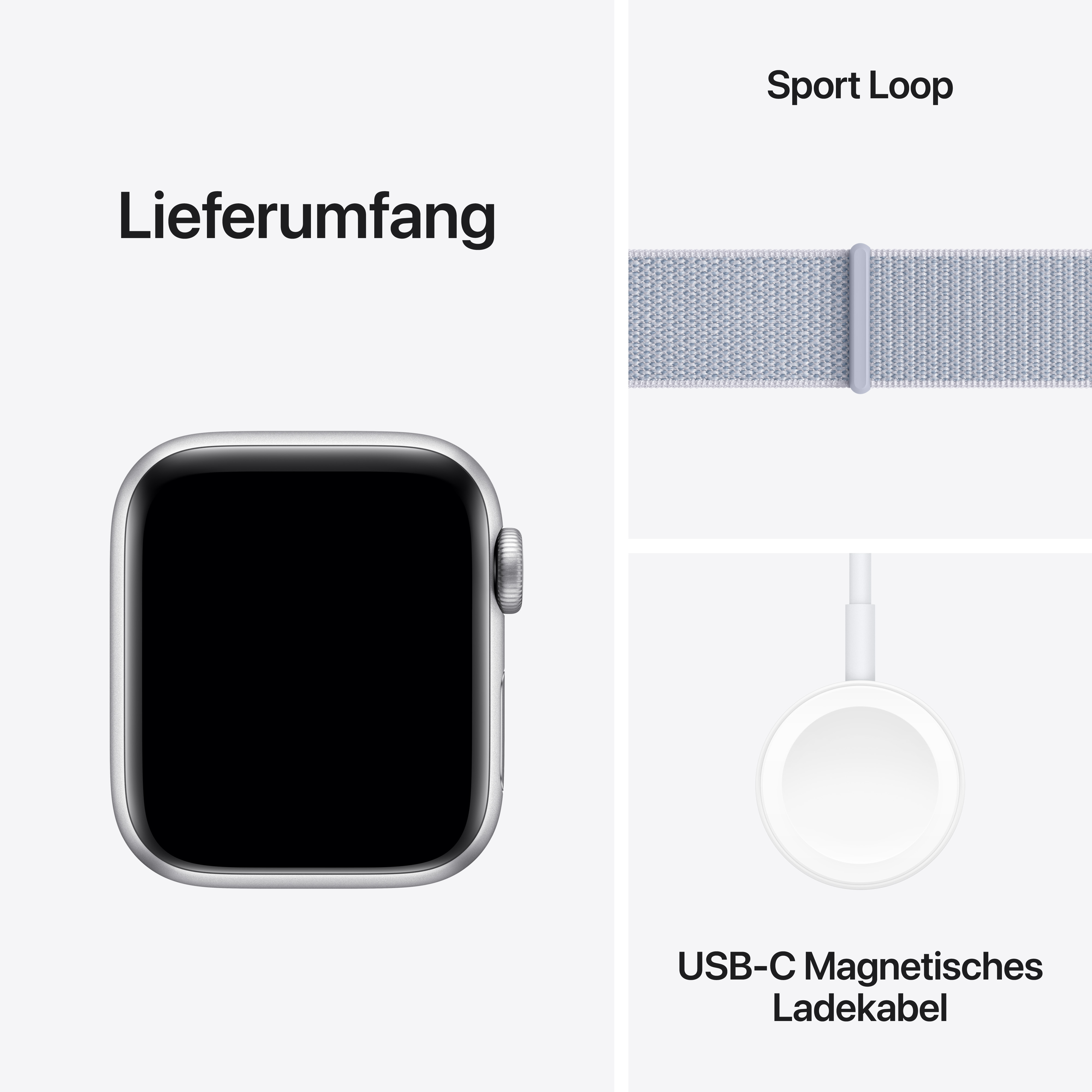 Apple Watch SE GPS 40mm Alu Silver Blue Cloud Sport Loop