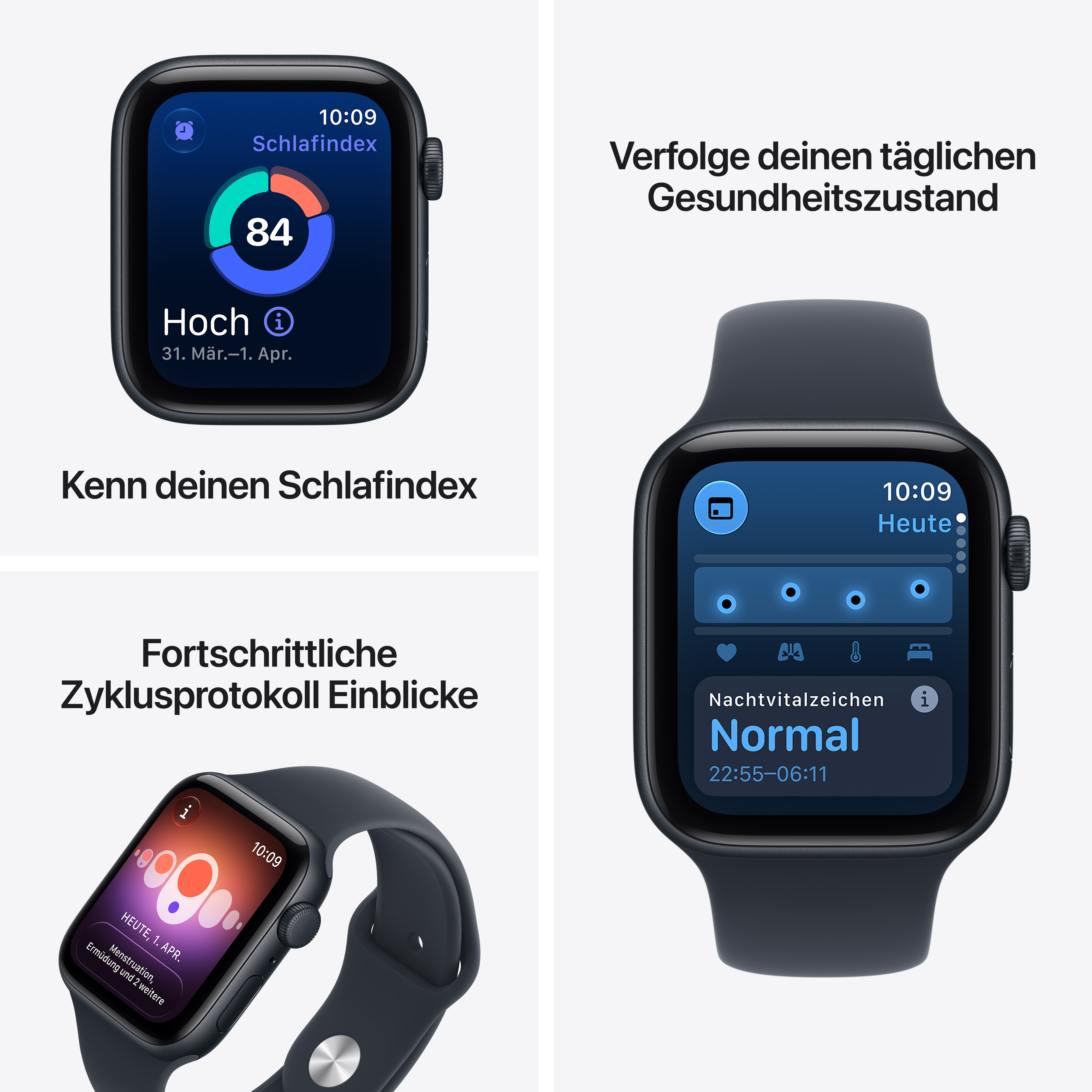 Apple Watch SE 3 GPS 40mm Midnight Alu Case with Navy Blue Sport Band M/L