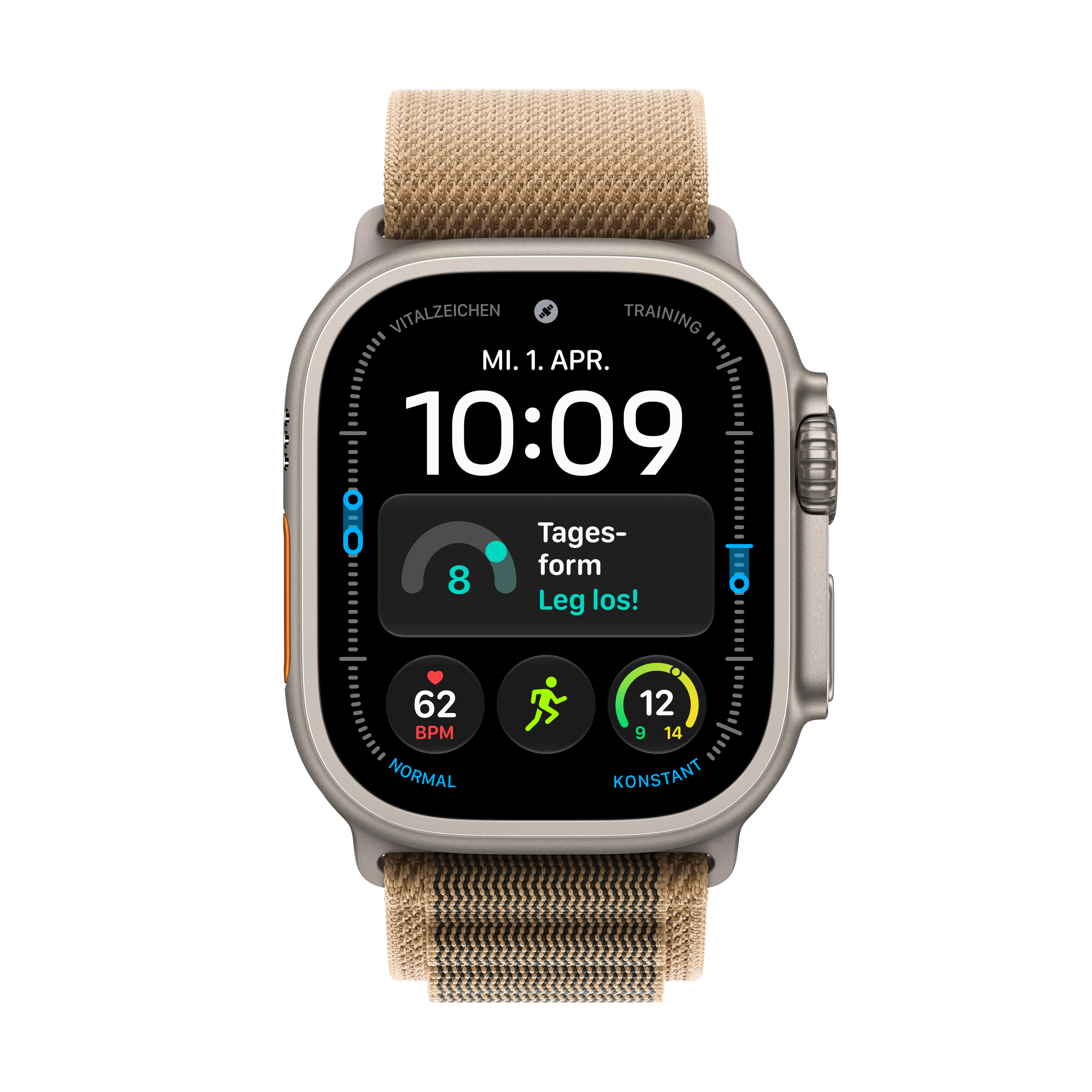 Apple Watch Ultra 4 Cell. 49mm Natural Titanium Case with Desert Alpine Loop L