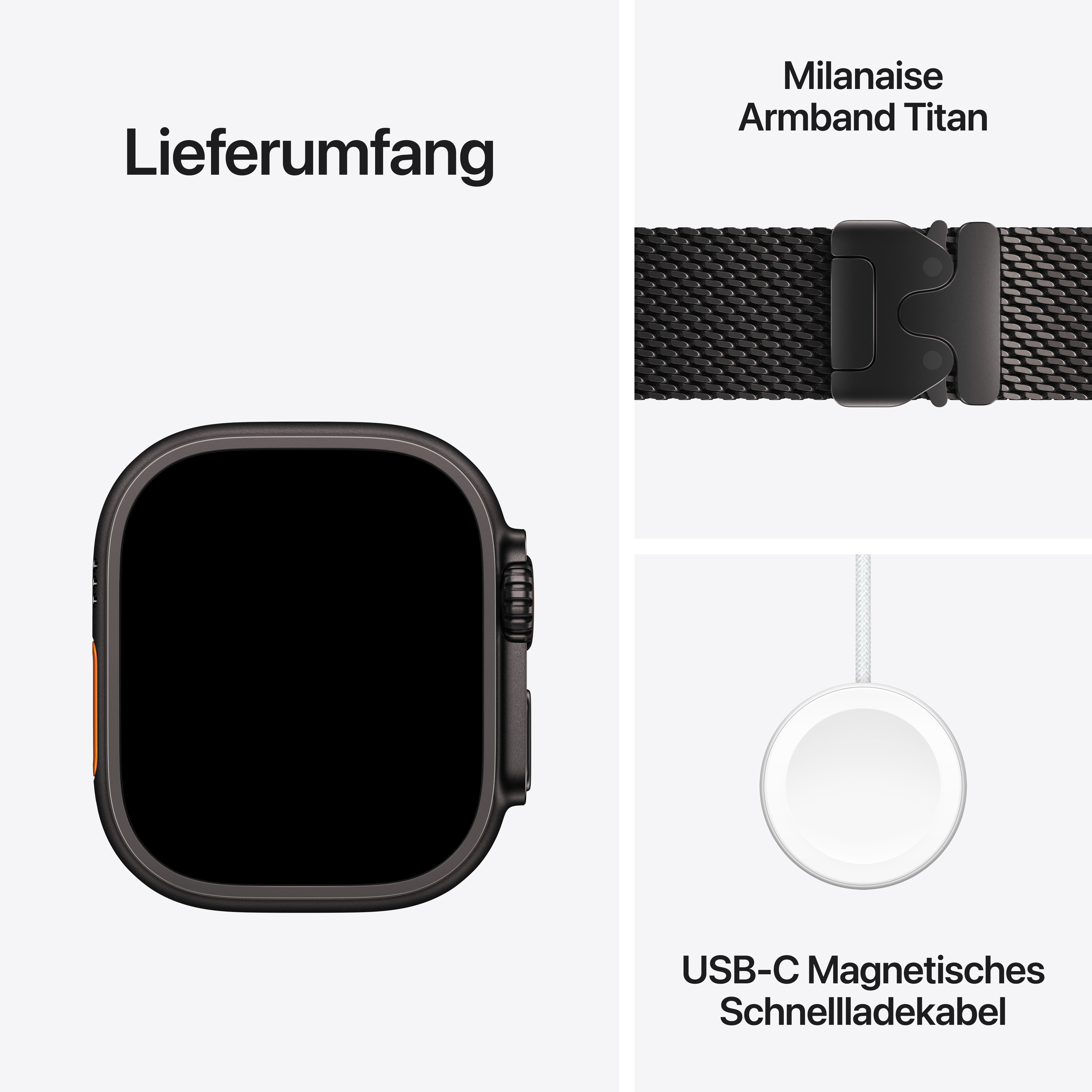 Apple Watch Ultra 4 Cell. 49mm Black Titanium Case with Black Titanium Milanese Loop M
