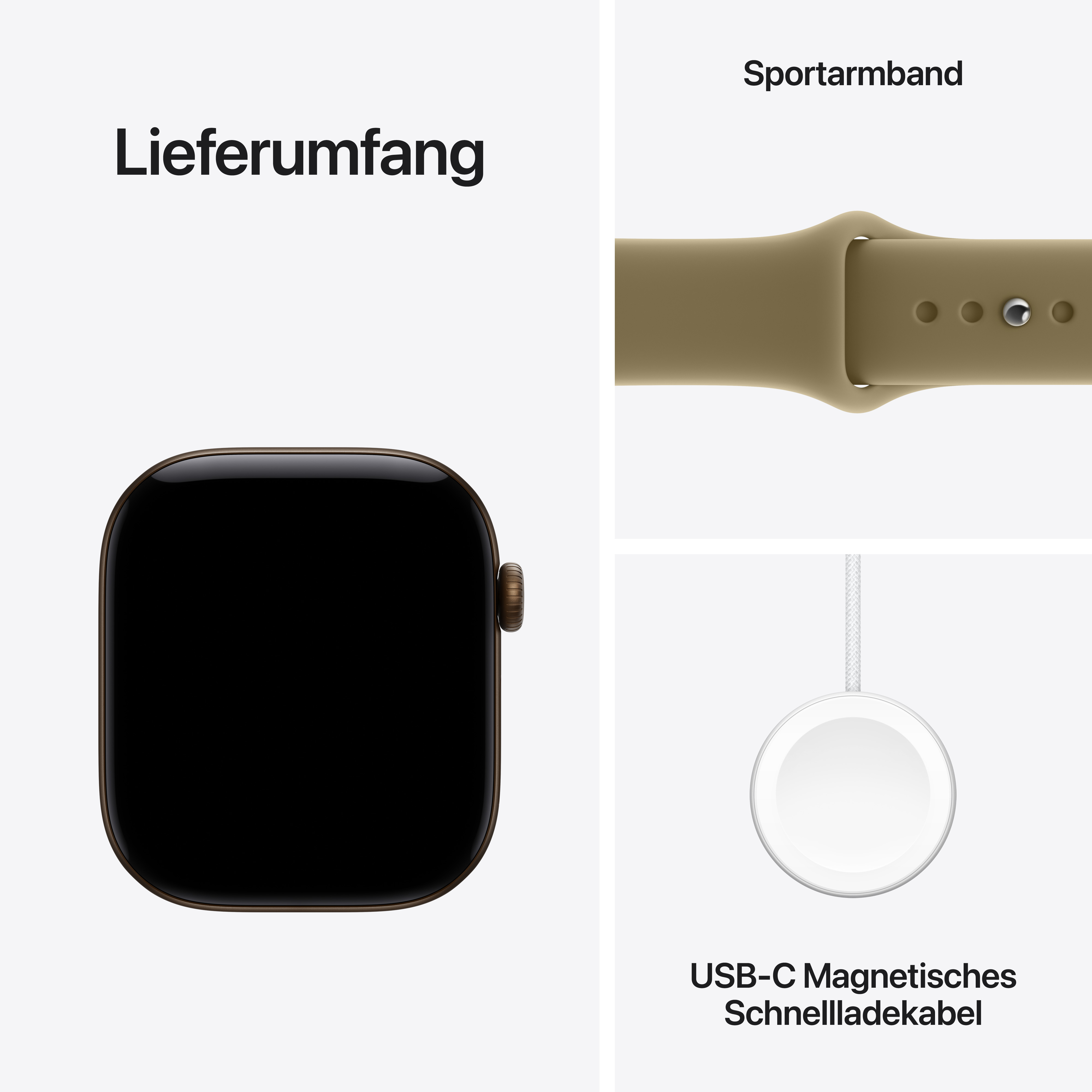 Apple Watch S12 GPS 46mm Dark Bronze Alu Case with Olive Sport Band M/L