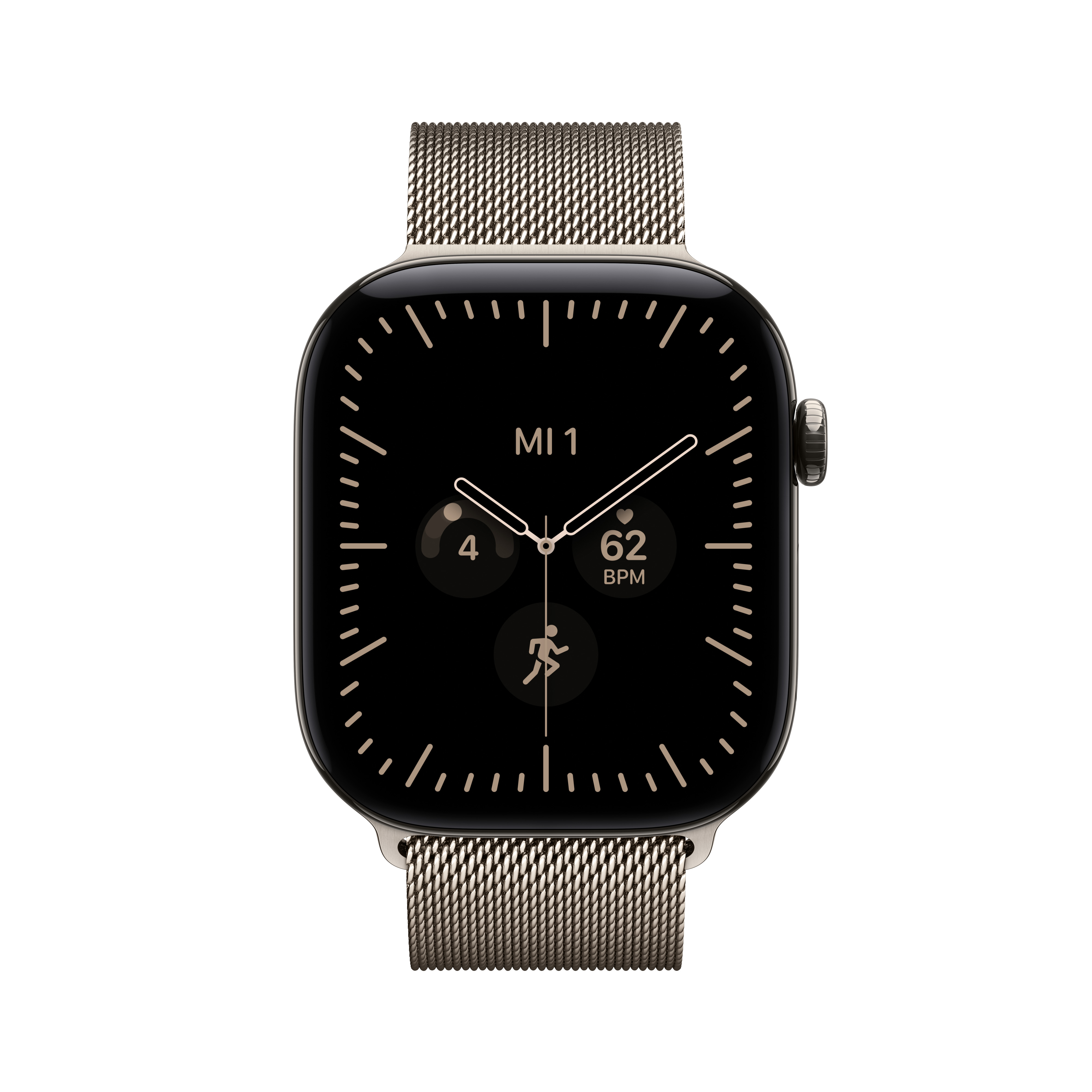 Apple Watch S12 Cell. 46mm Natural Titanium Case with Natural Milanese Loop S/M