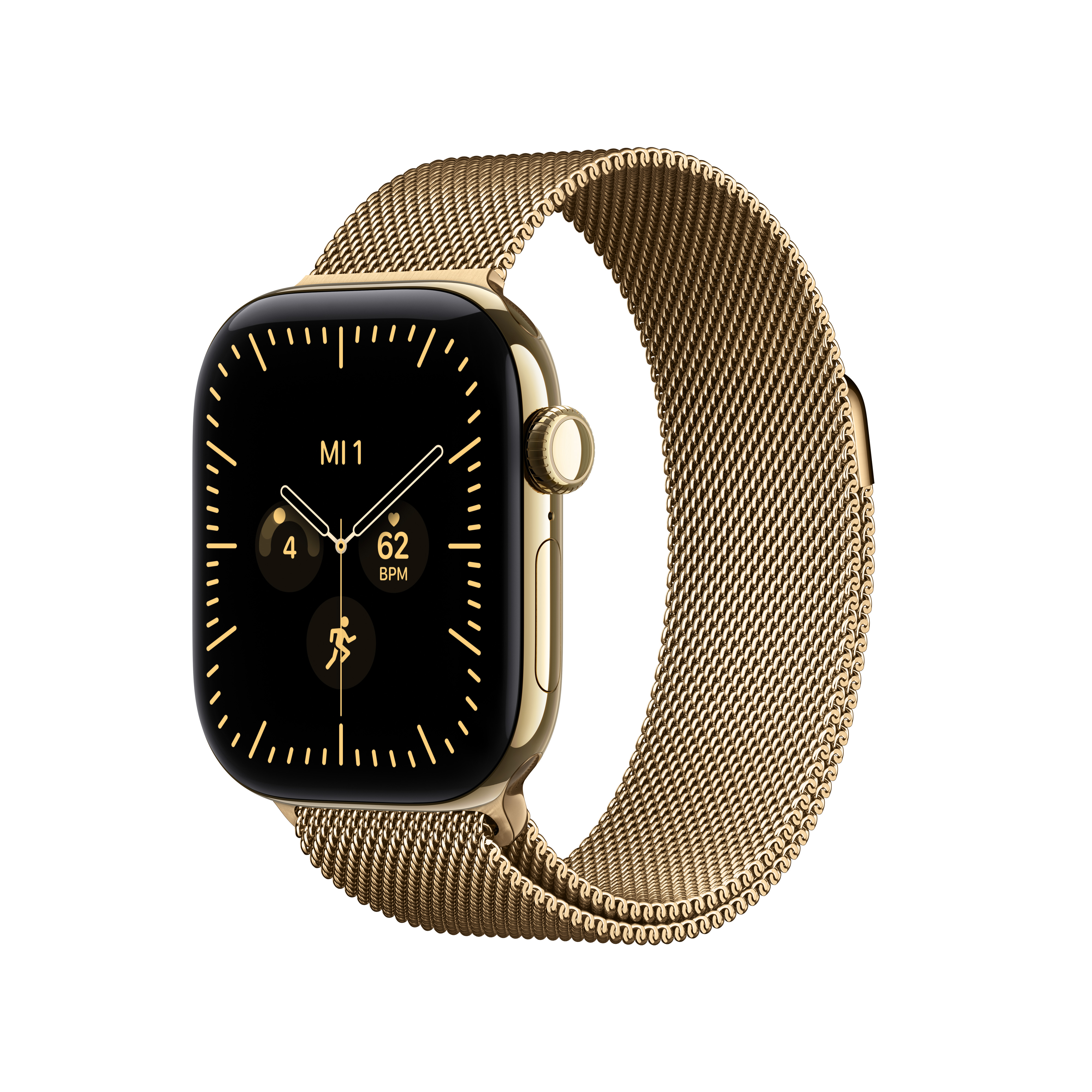Apple Watch S12 Cell. 42mm Radiant Gold Titanium Case with Radiant Gold Milanese Loop