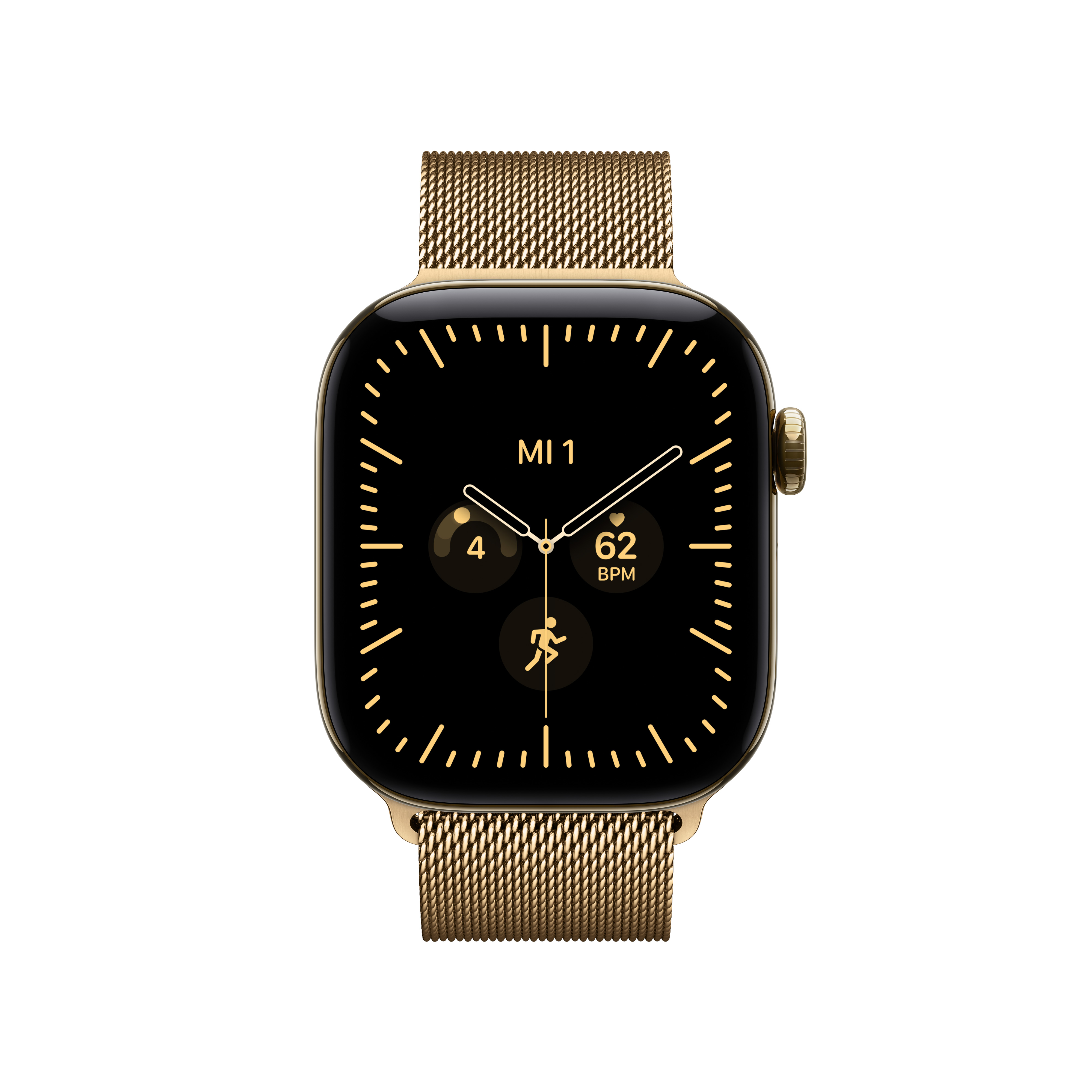 Apple Watch S12 Cell. 42mm Radiant Gold Titanium Case with Radiant Gold Milanese Loop