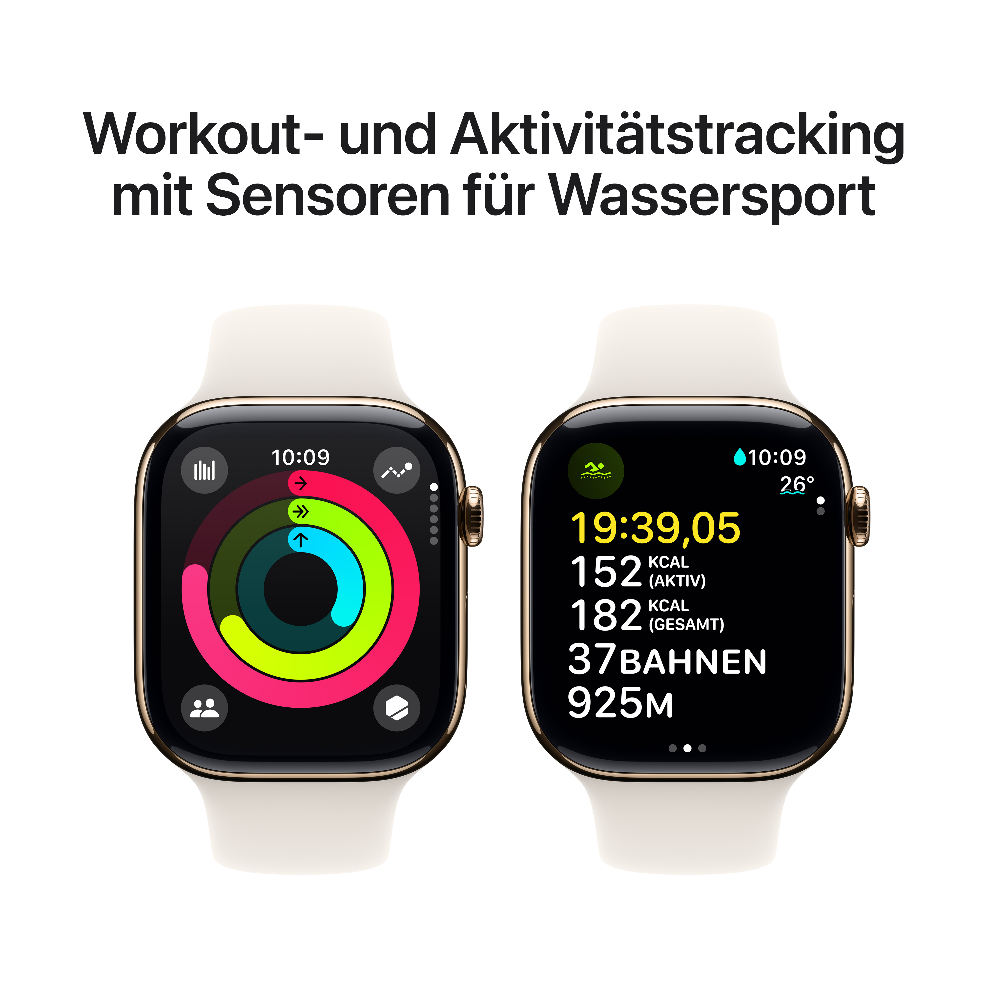Apple Watch S10 Cel 46mm Gold Titan Starlight Sport Band S/M Apple Watch S10 Cel 46mm Gold Titan Starlight Sport Band S/M