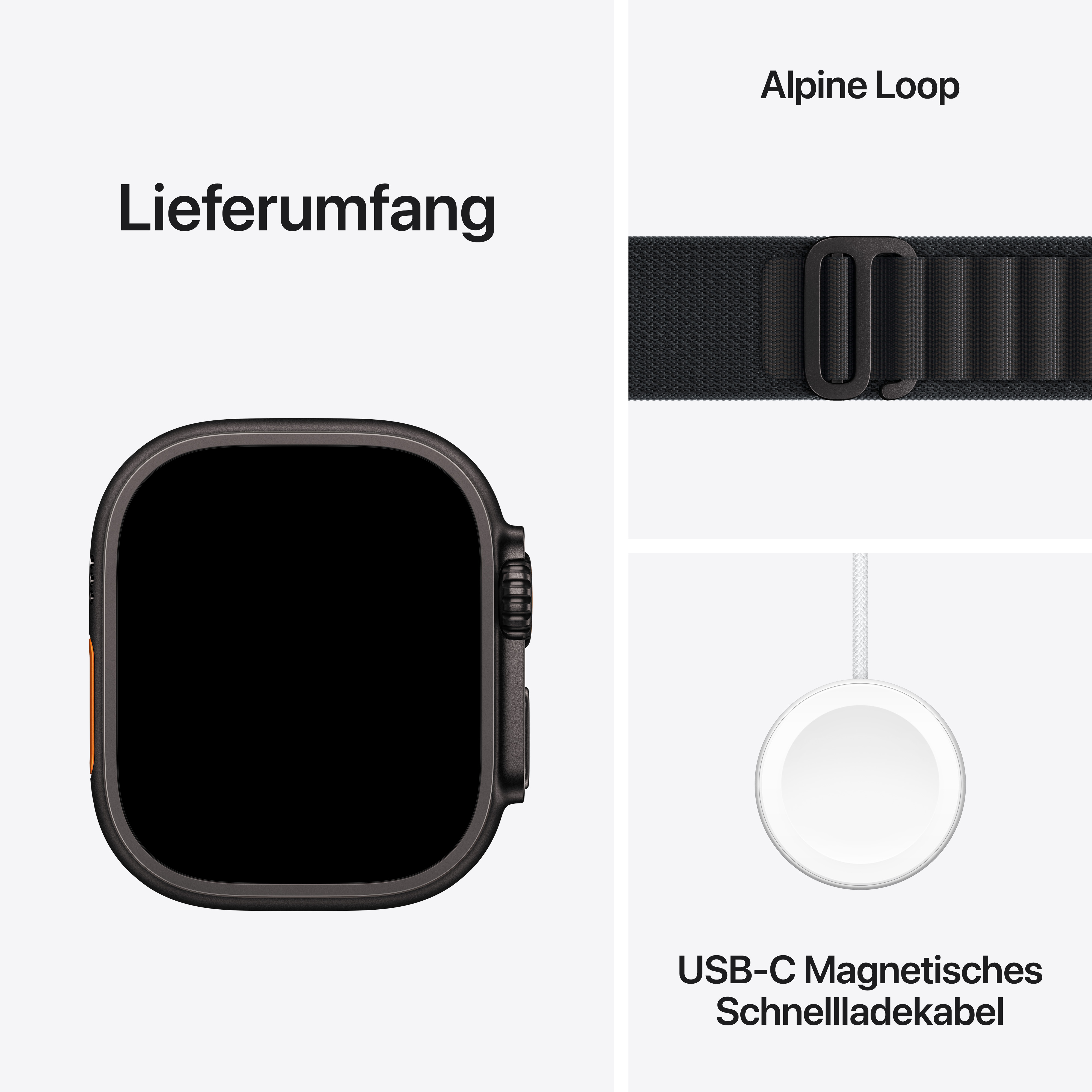 Apple Watch Ultra 3 Cel 49mm BT Case Black Alpine Loop M