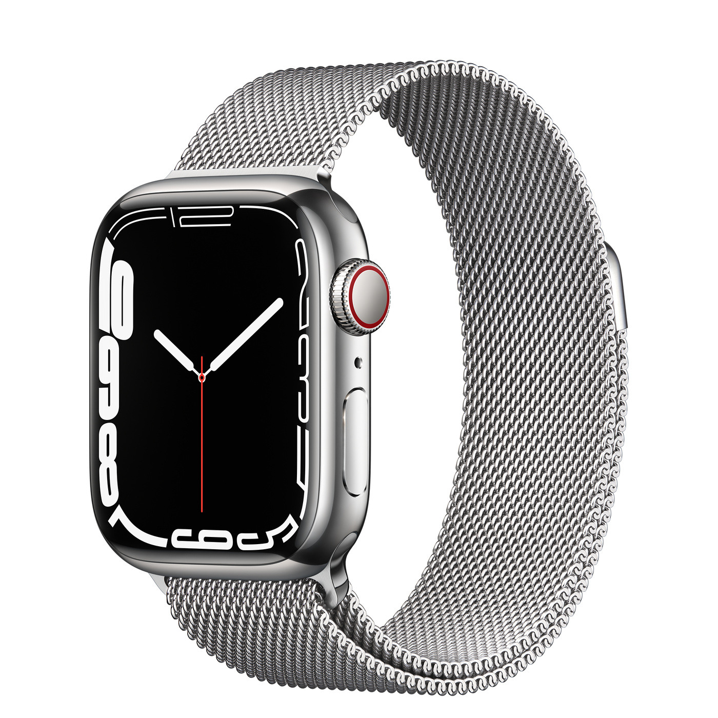 Apple Watch Ser7 Steel GPS + Cell Silver 41 mm Silver Milanese Loop