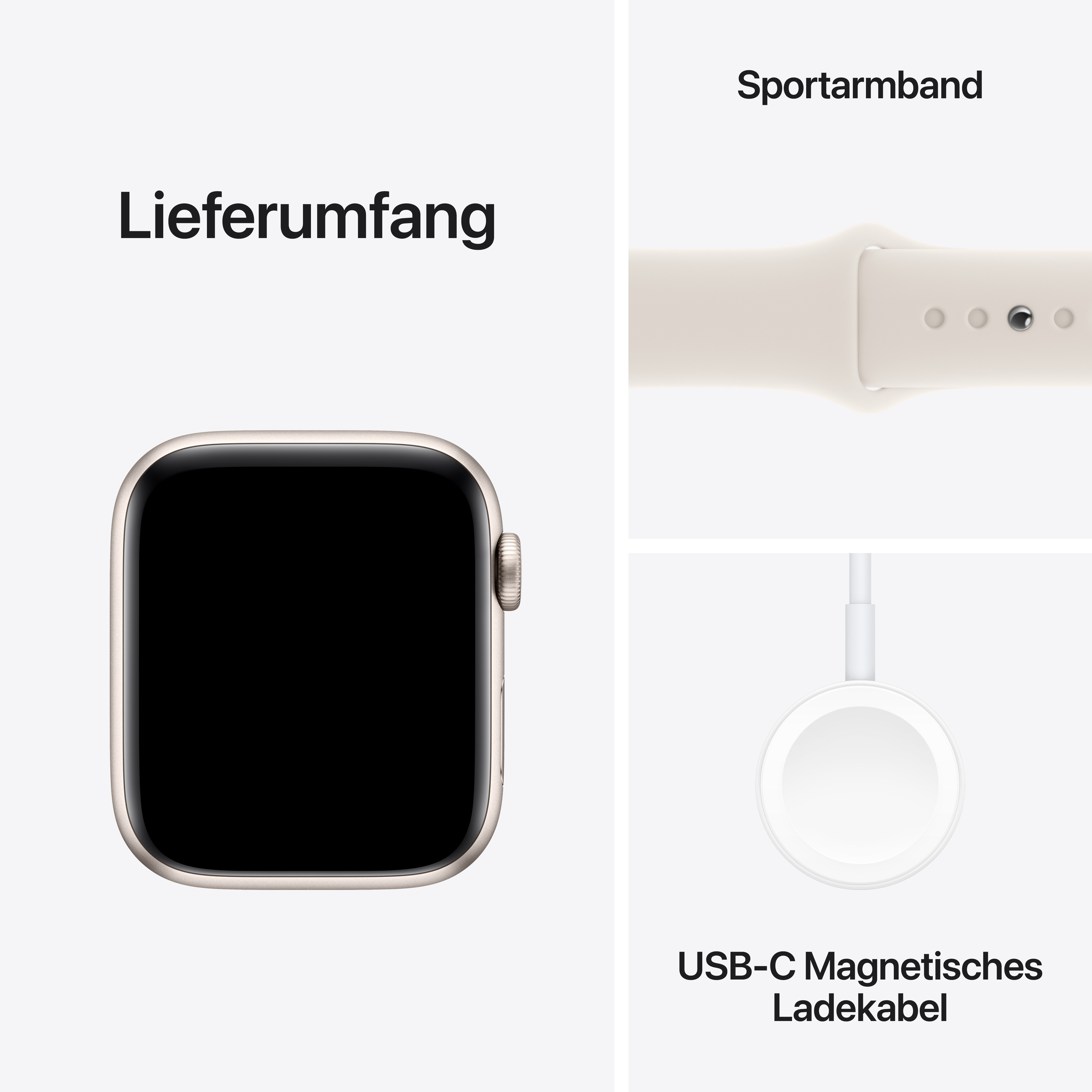 Apple Watch SE GPS 44mm Alu Starlight Sport Band M/L