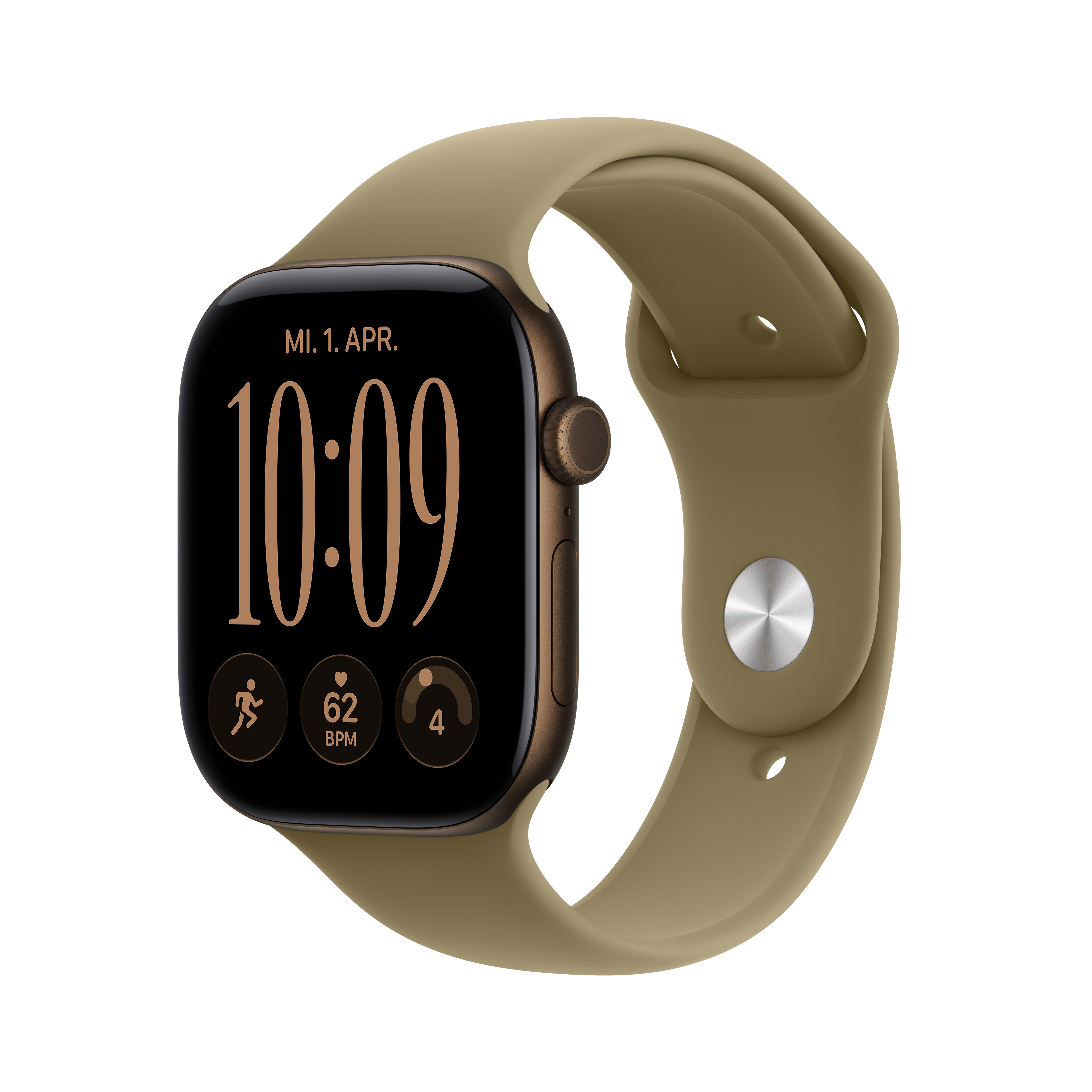 Apple Watch S12 GPS 46mm Dark Bronze Alu Case with Olive Sport Band S/M