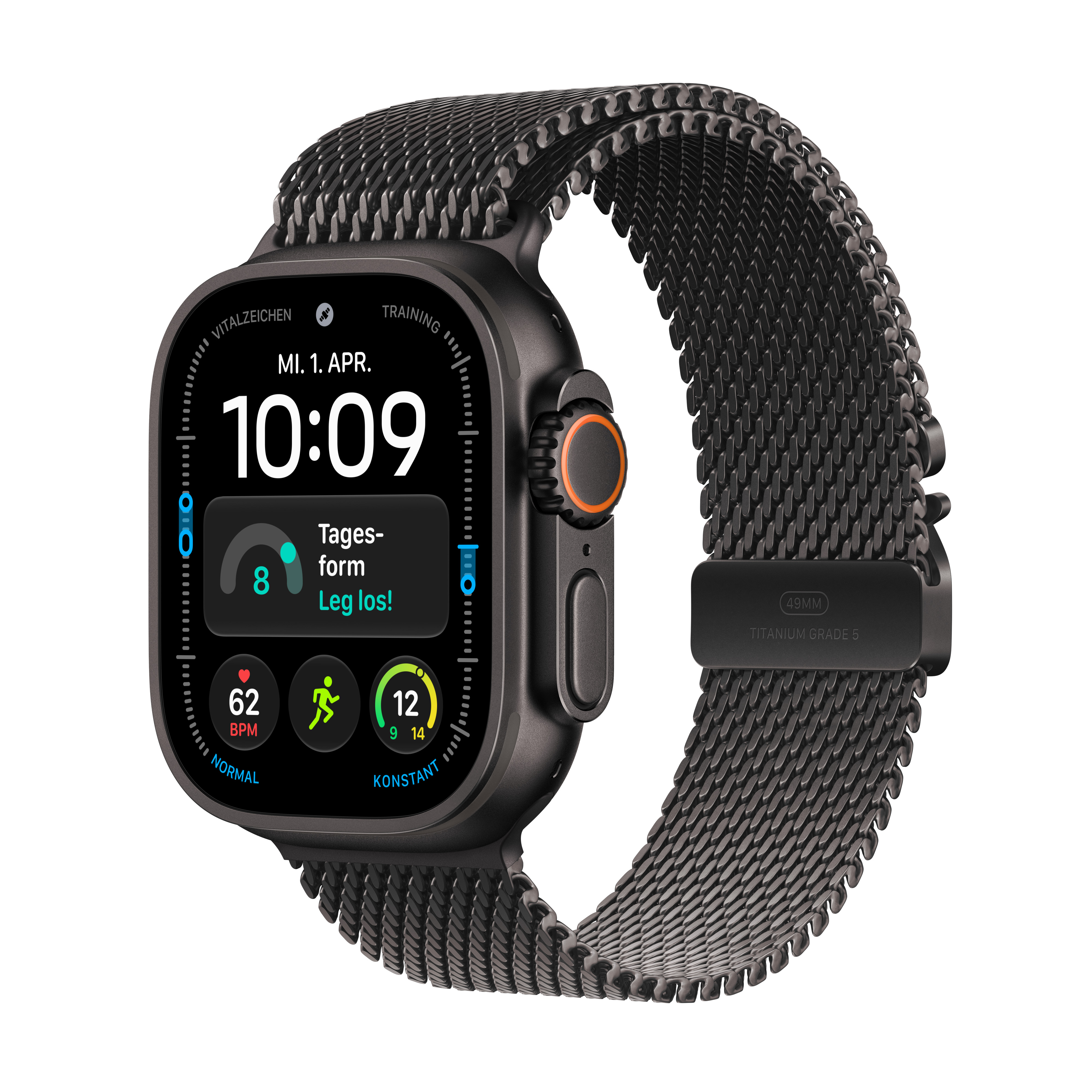 Apple Watch Ultra 4 Cell. 49mm Black Titanium Case with Black Titanium Milanese Loop S