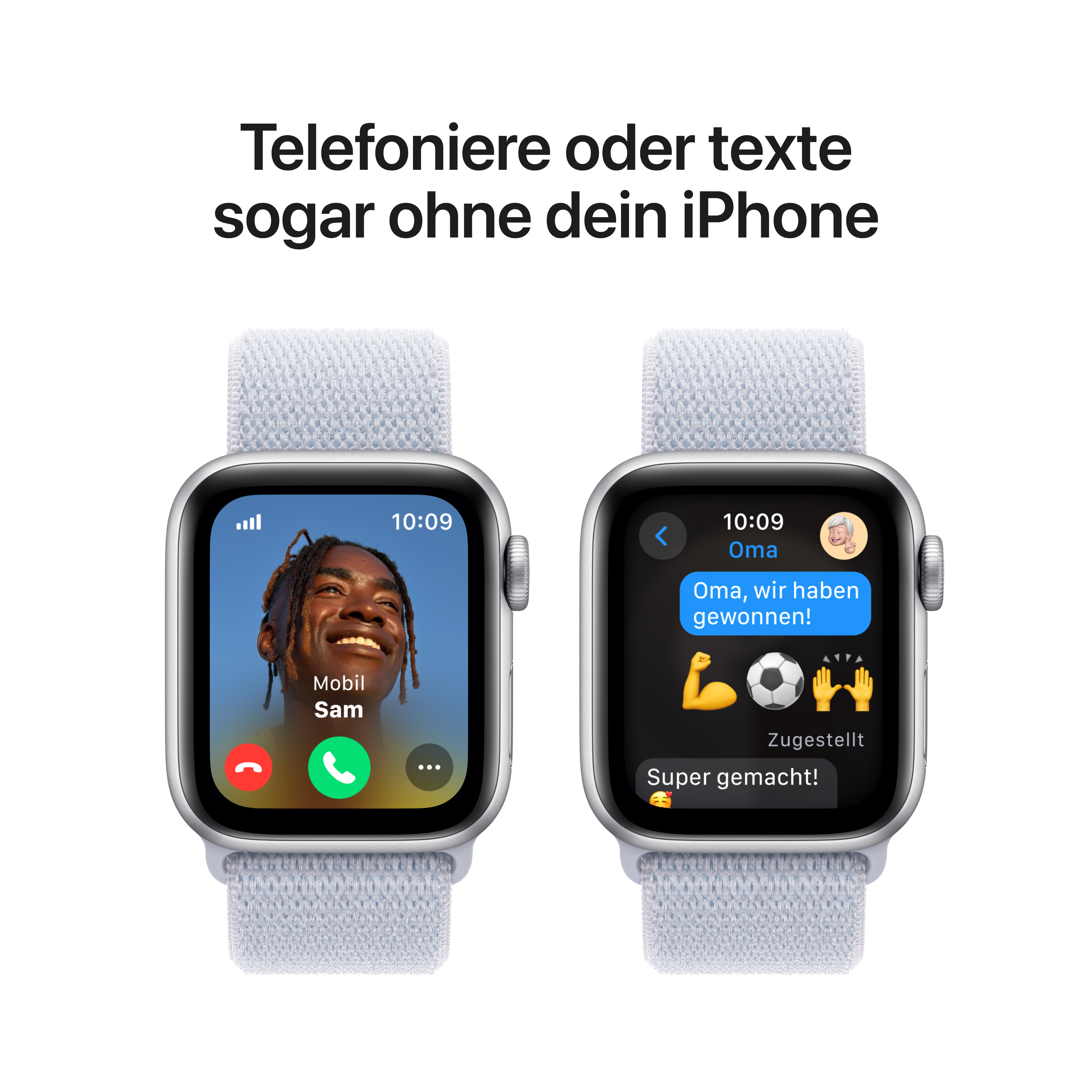 Apple Watch SE Cel 40mm Alu Silver Blue Cloud Sport Loop