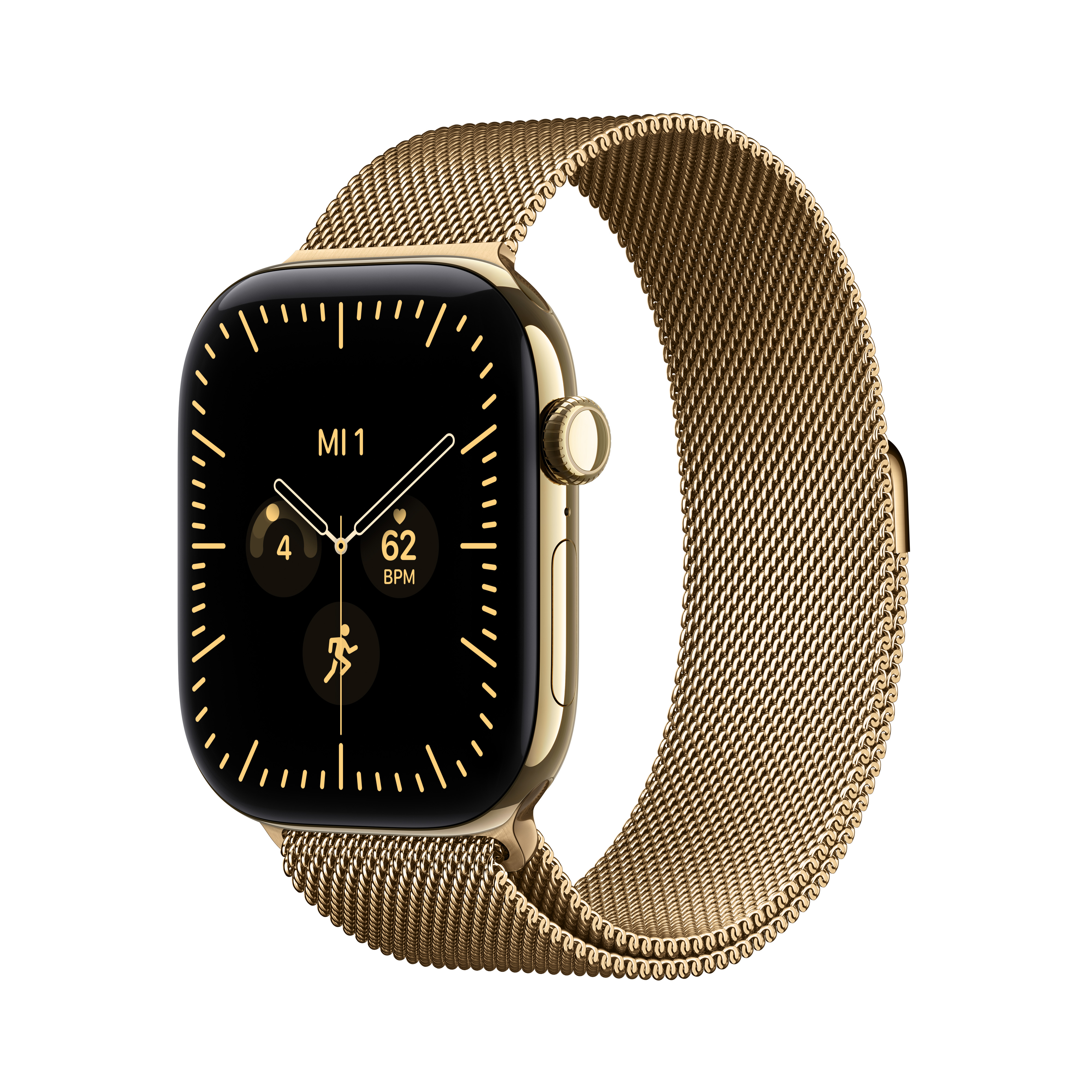 Apple Watch S12 Cell. 46mm Radiant Gold Titanium Case with Radiant Gold Milanese Loop S/M