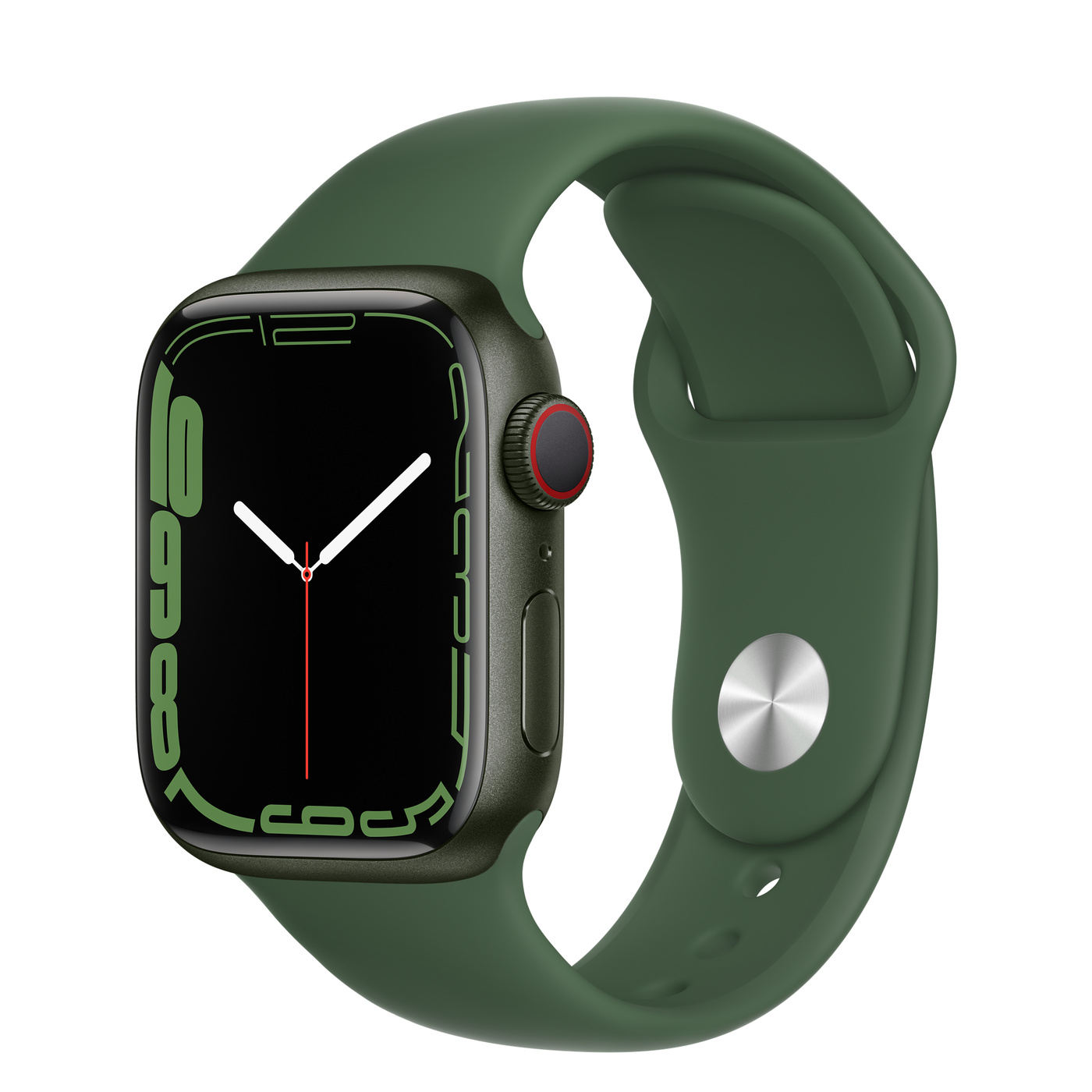 Apple Watch Ser7 Alu GPS + Cell Green 41 mm Clover Sport Band Regular
