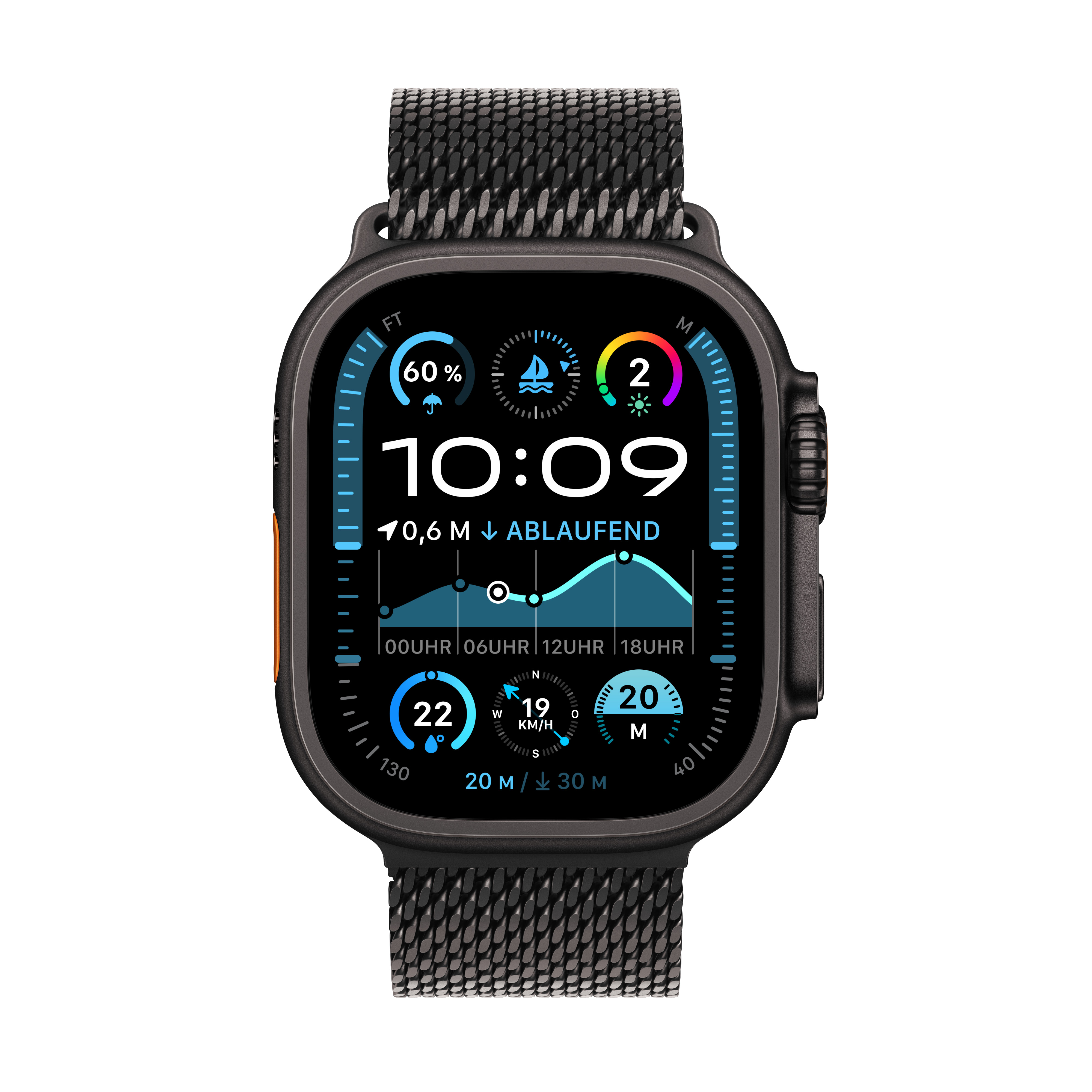 Apple Watch Ultra 2 Cel 49 mm Black Titan with Black Milanese Loop M Apple Watch Ultra 2 Cel 49 mm Black Titan with Black Milanese Loop M