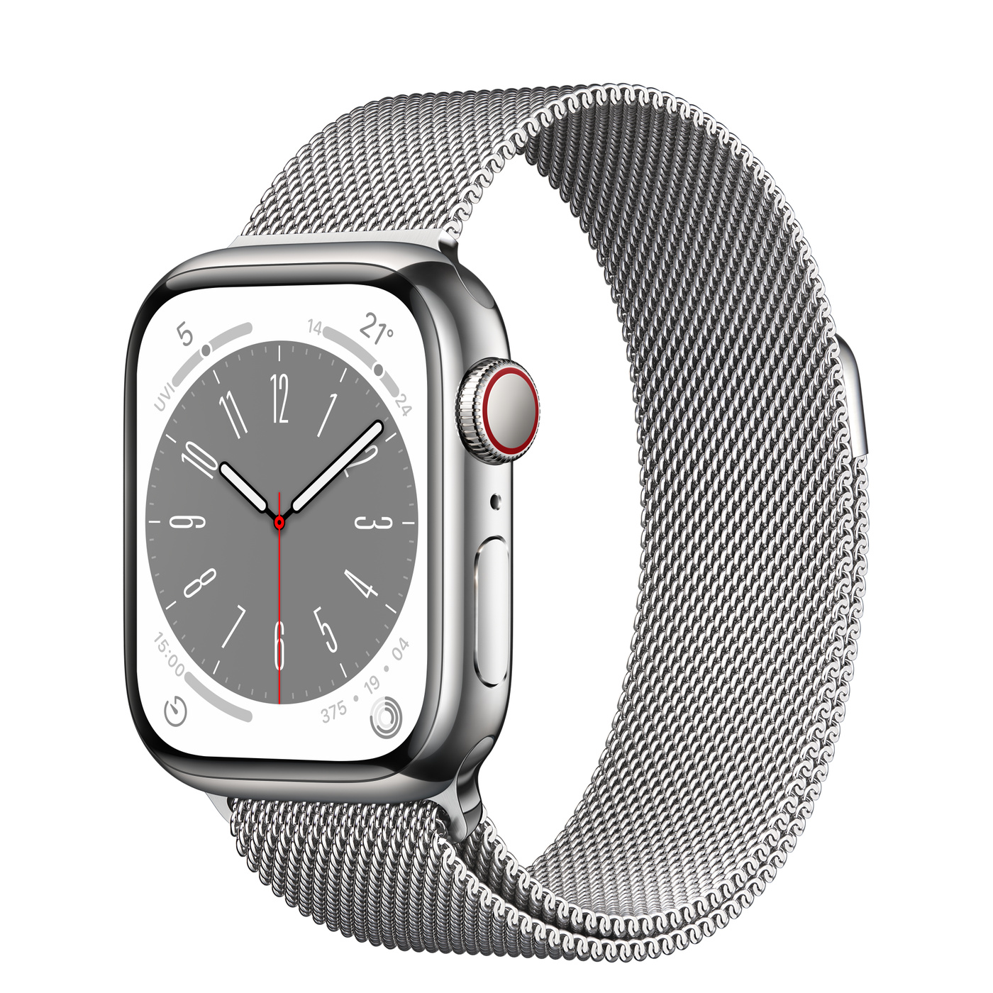 Apple Watch S8 CEL 41 mm Steel Silver + Milanese Loop 