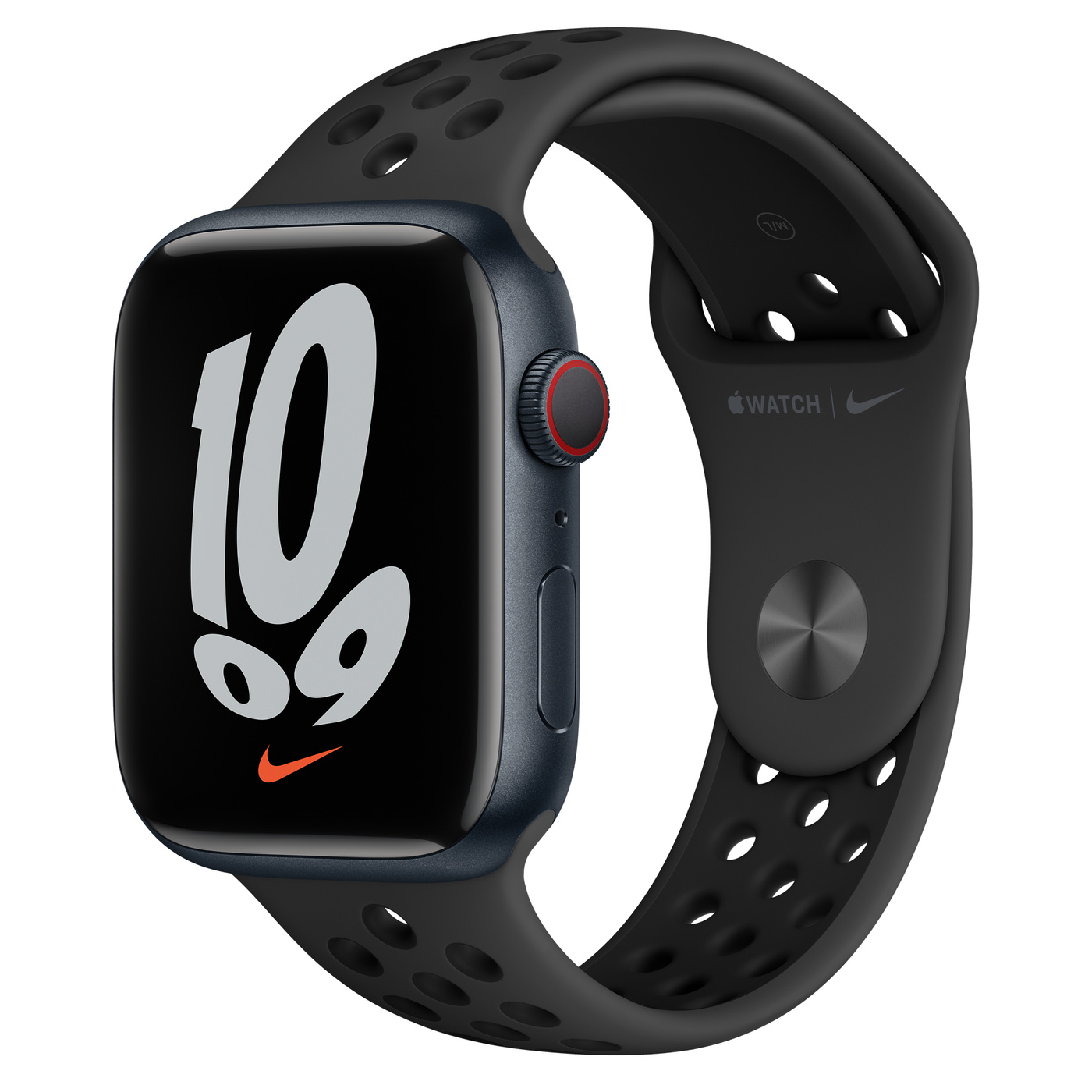 Apple Watch Nike Ser7 Alu GPS + Cell. Midnight 45 mm Anthracite/Black Nike Sport Band Regular