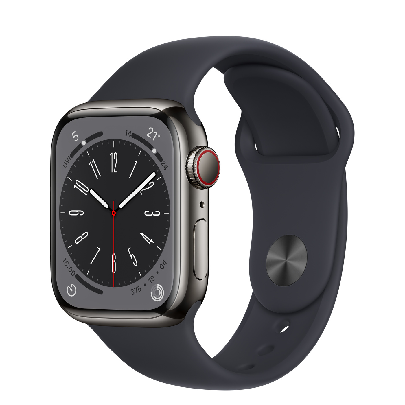 Apple Watch S8 CEL 41mm Steel Graphite + Midnight Sport