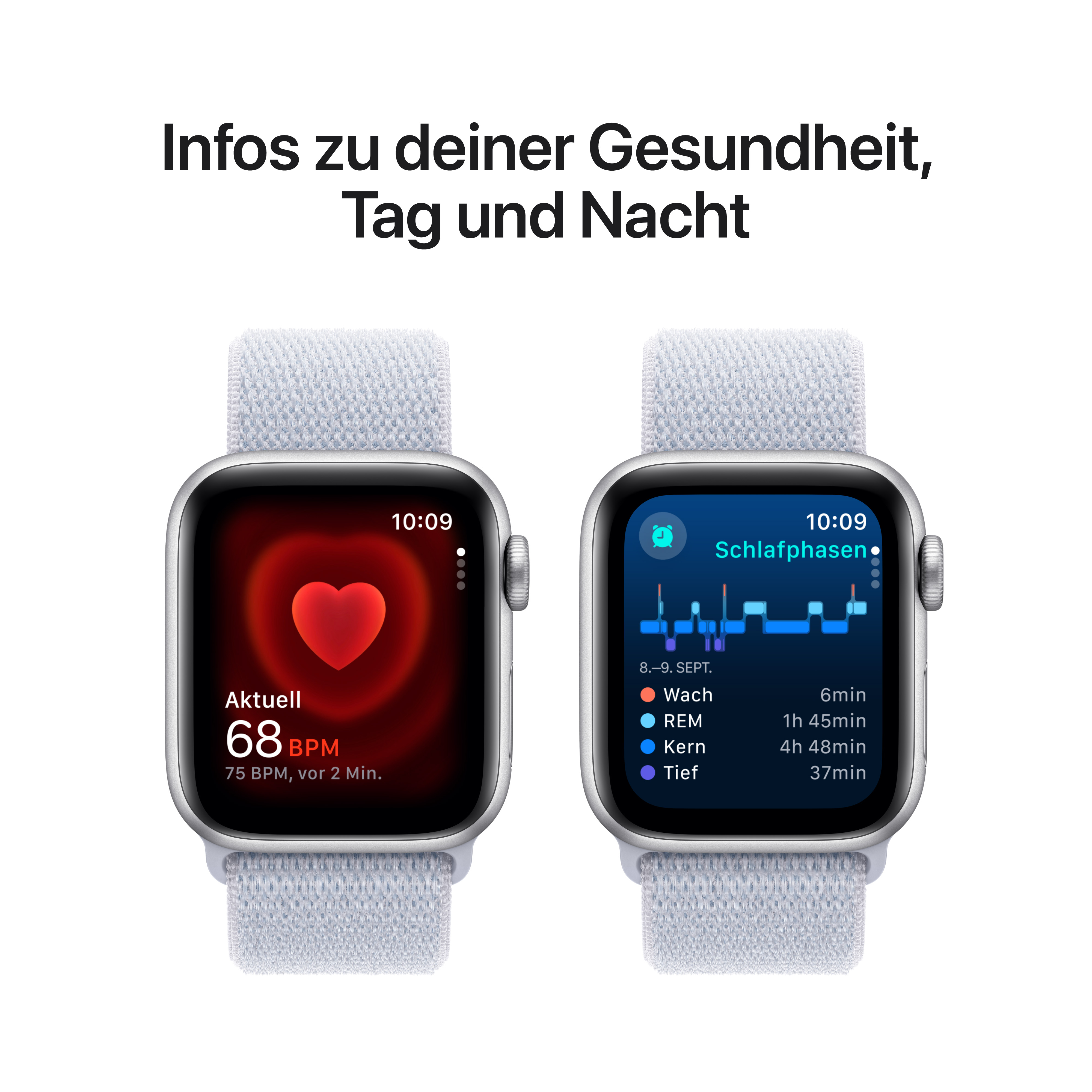 Apple Watch SE GPS 40mm Alu Silver Blue Cloud Sport Loop