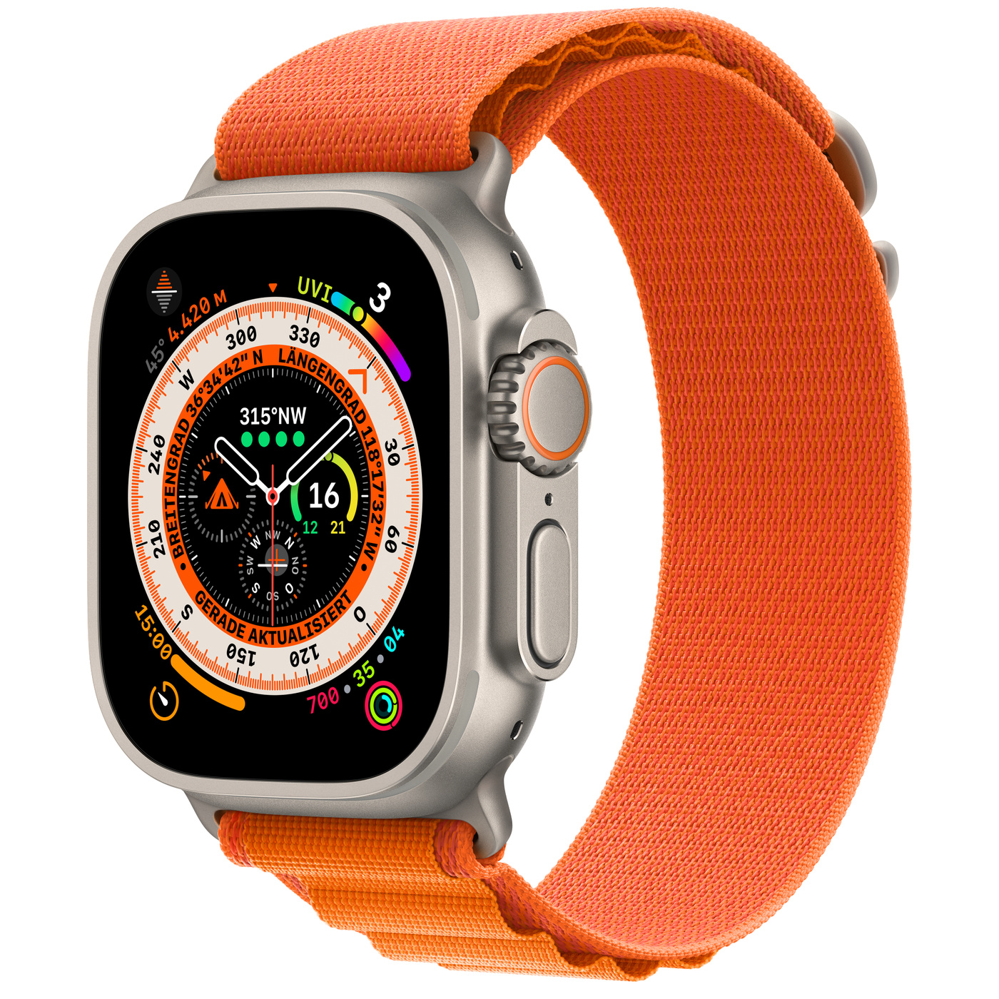 Apple Watch Ultra CEL 49mm Titan + Orange Alpine - L