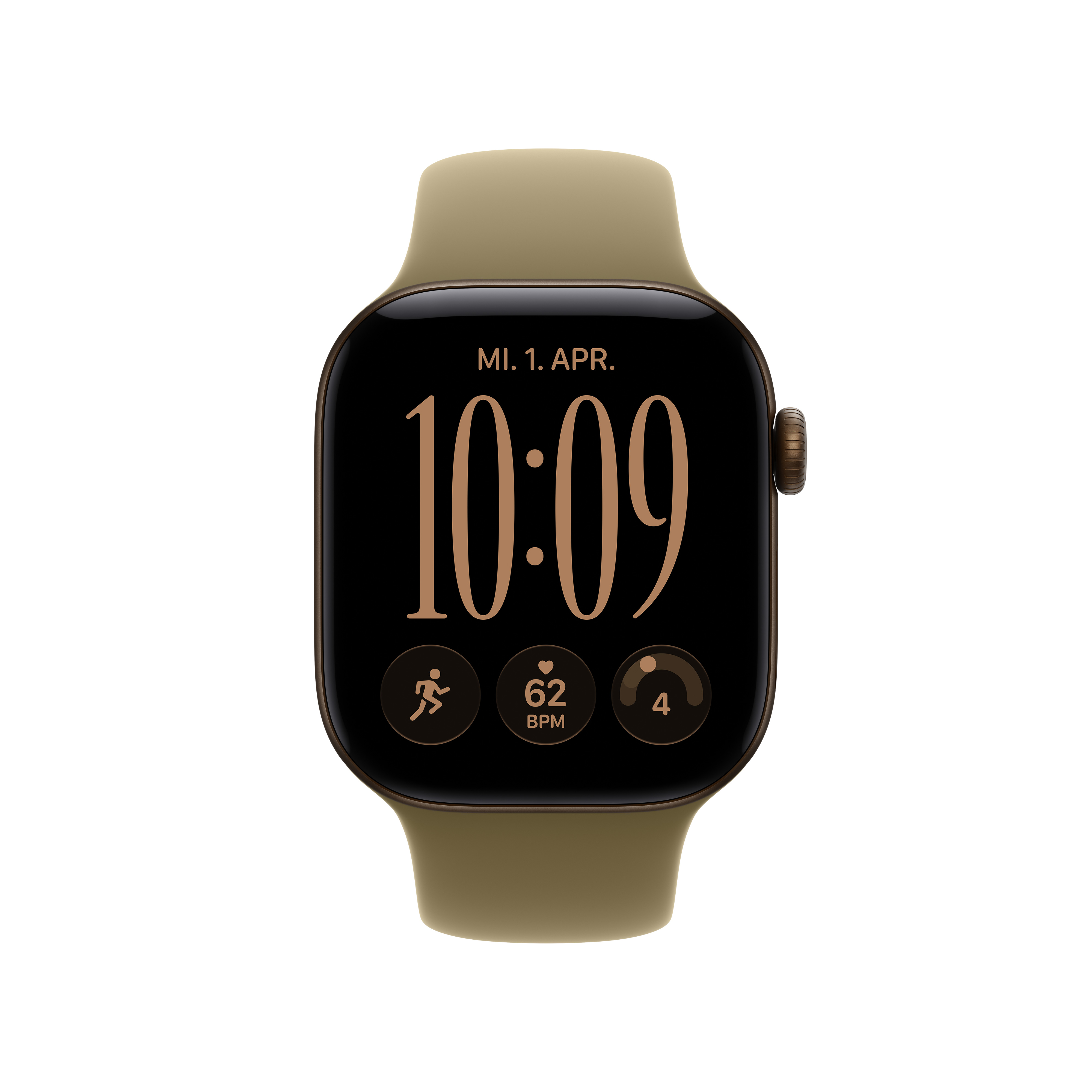 Apple Watch S12 GPS 42mm Dark Bronze Alu Case with Olive Sport Band M/L