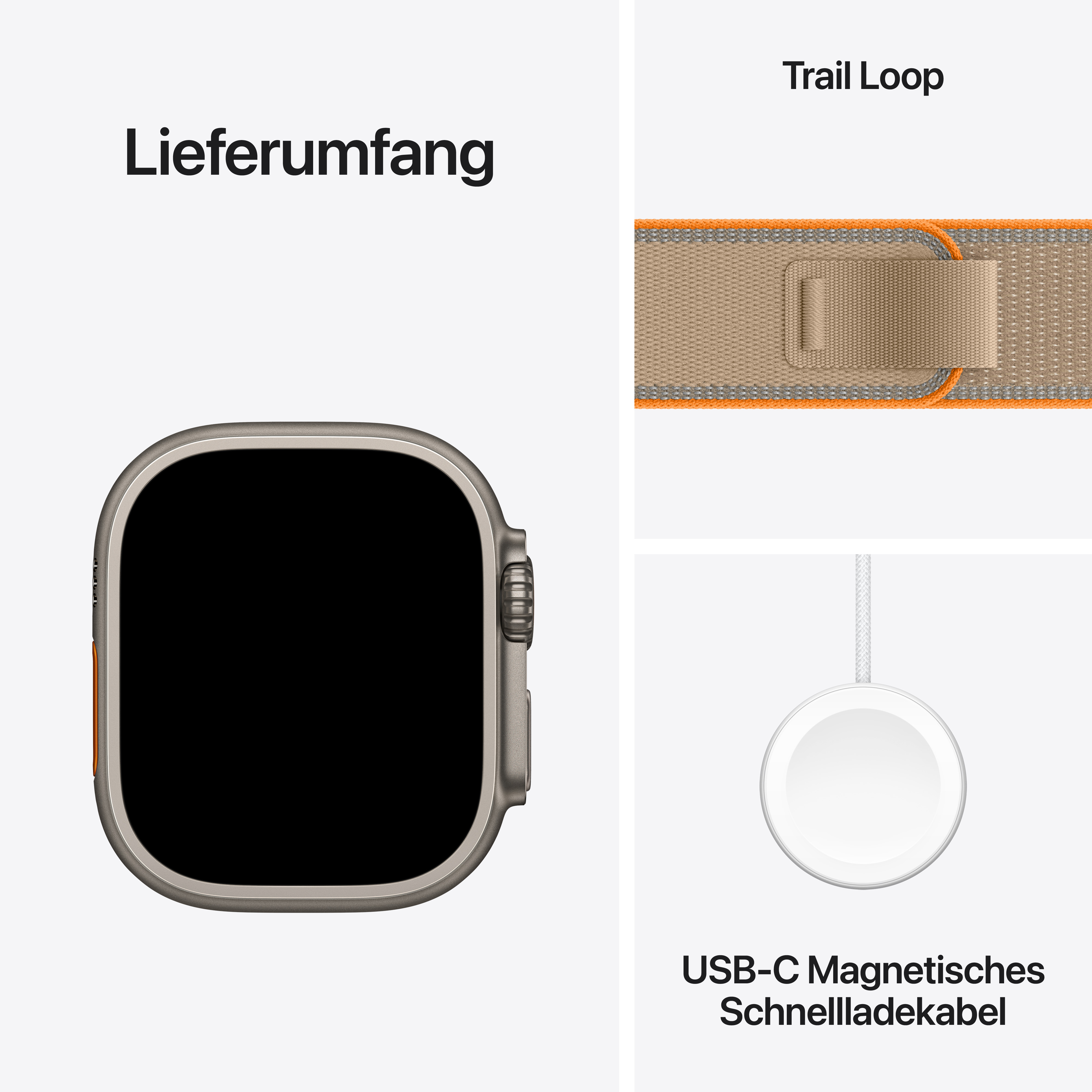 Apple Watch Ultra 4 Cell. 49mm Natural Titanium Case with Sand Trail Loop M/L