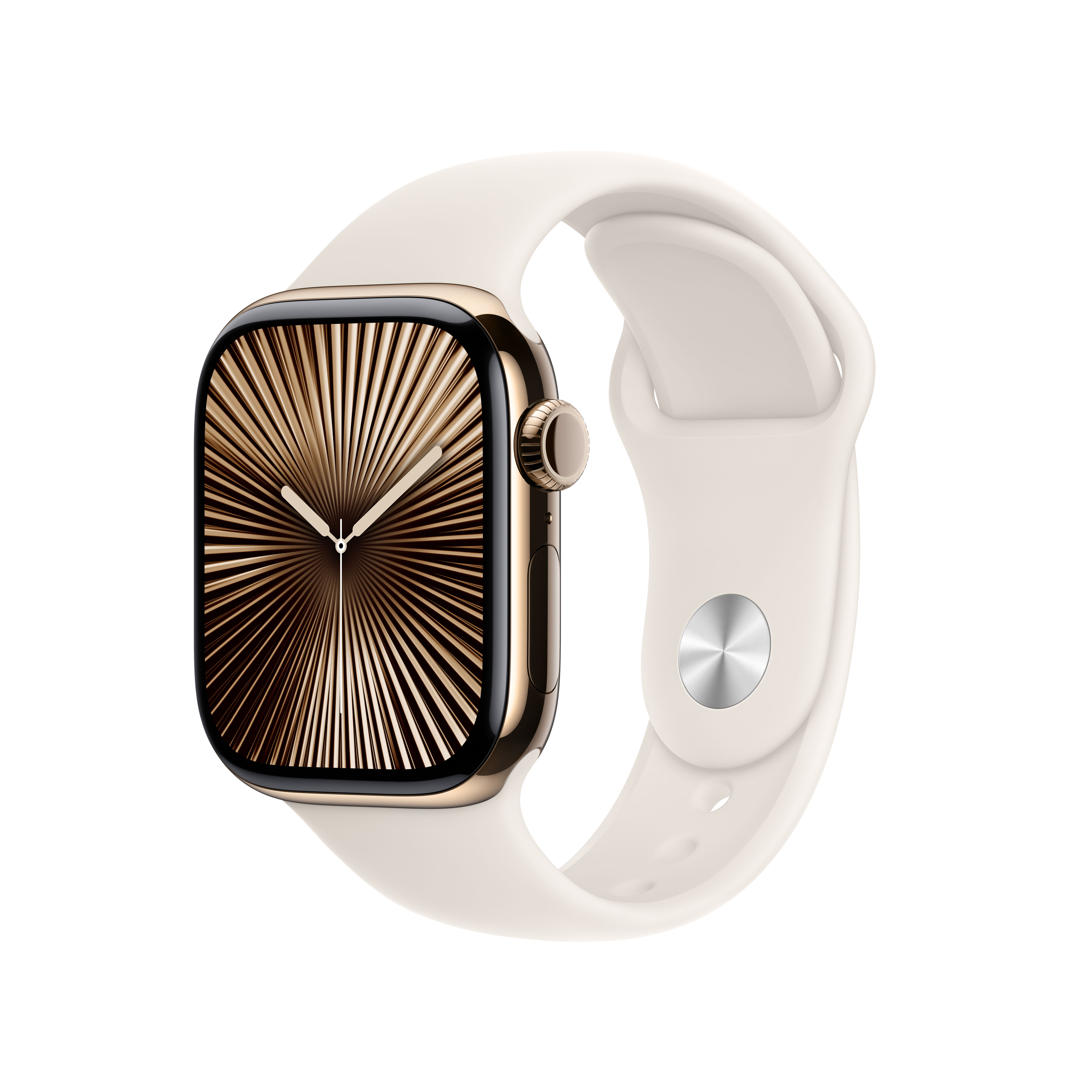 Apple Watch S10 Cel 42mm Gold Titan Starlight Sport Band S/M