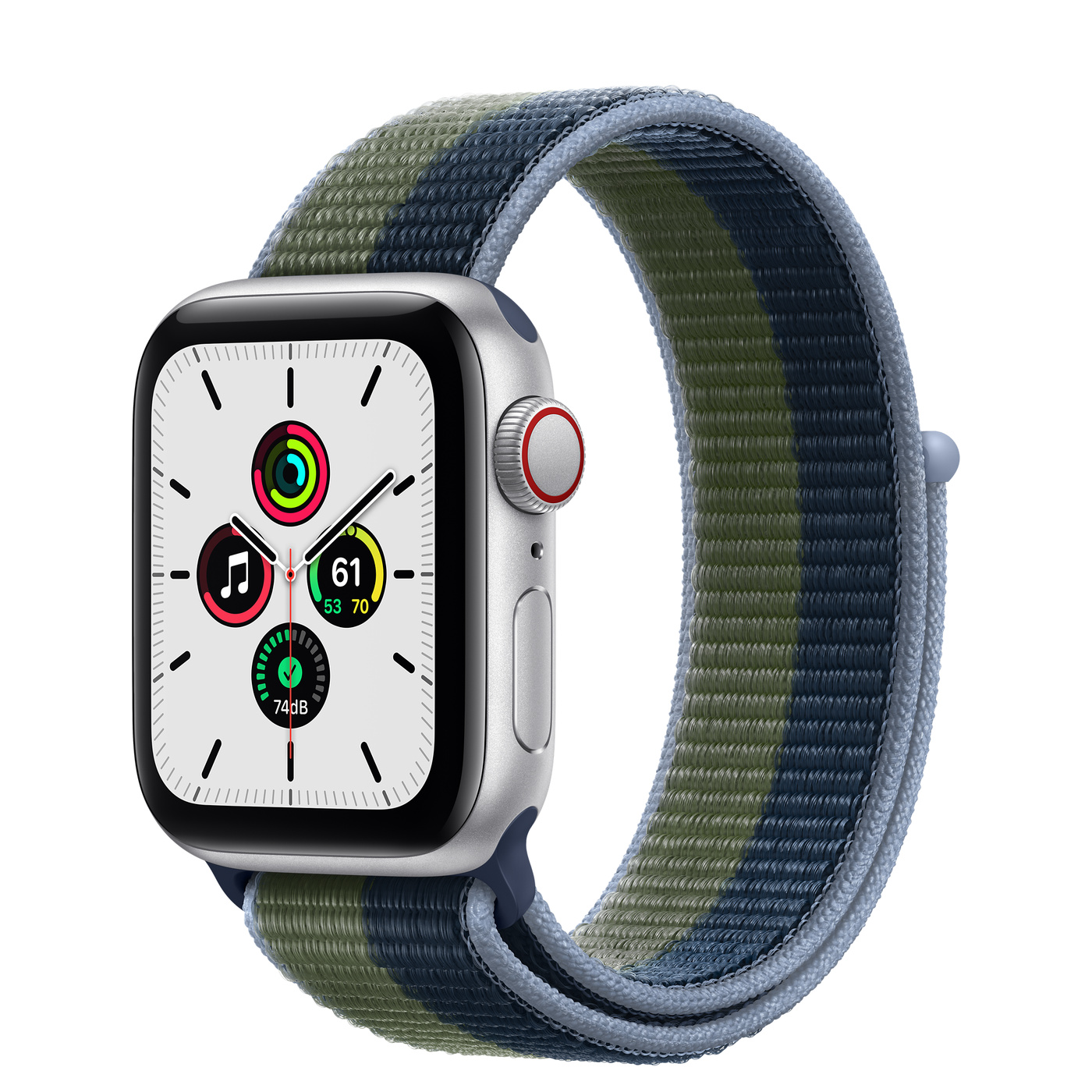 Apple Watch SE Alu Silver GPS + Cell. 40 mm Abyss Blue/Moss