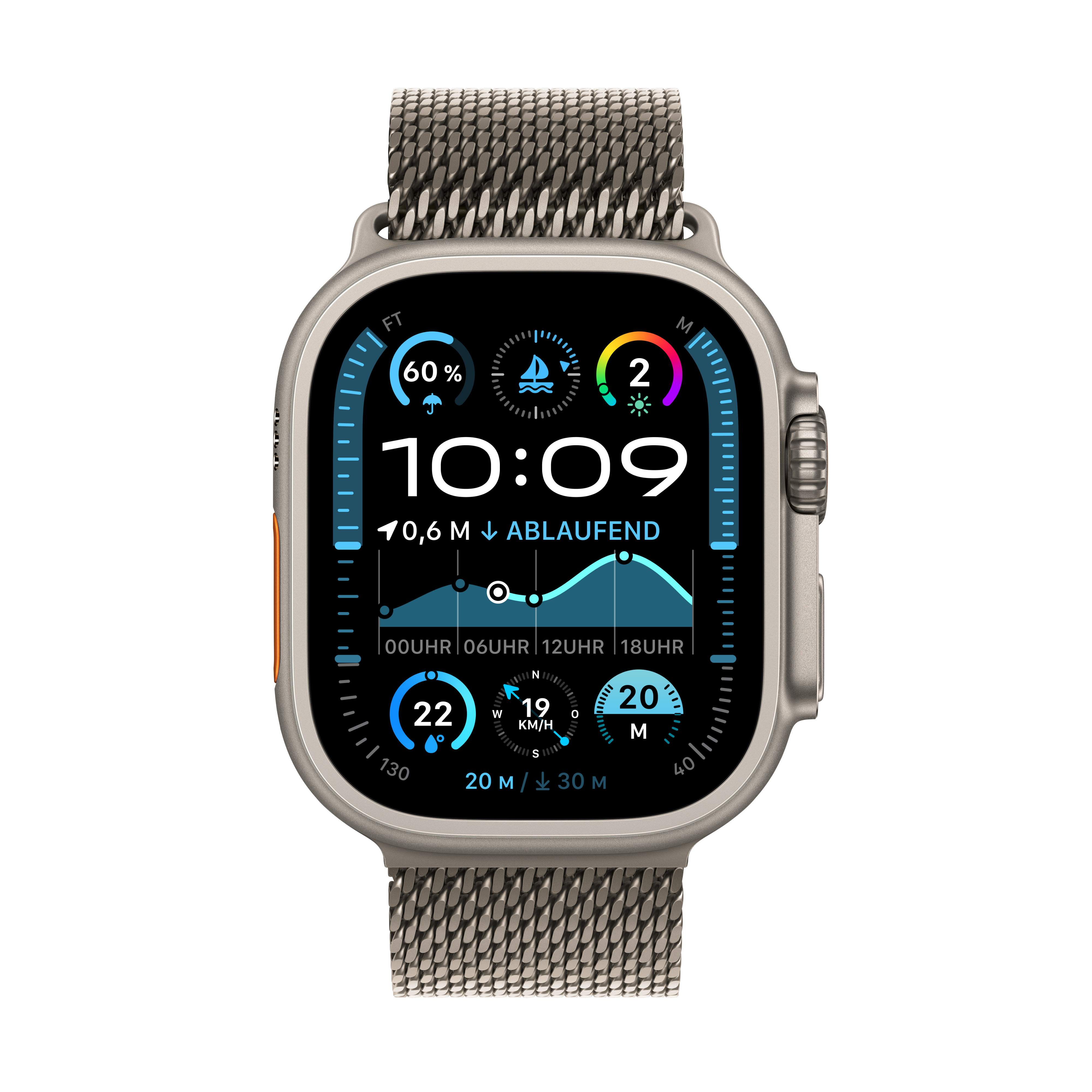 Apple Watch Ultra 2 Cel 49 mm Natural Titan with Milanese Loop M Apple Watch Ultra 2 Cel 49 mm Natural Titan with Milanese Loop M