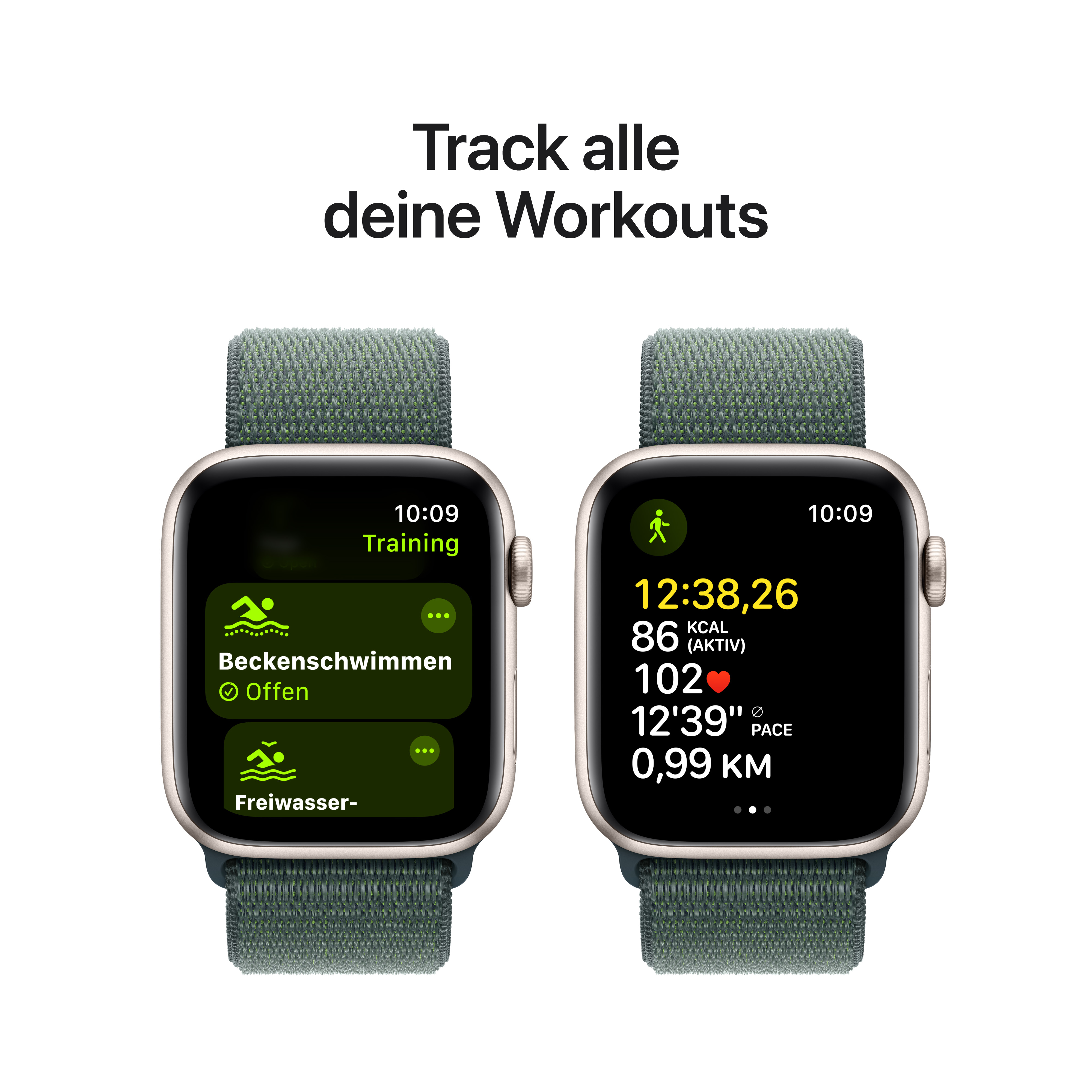 Apple Watch SE GPS 44mm Alu Starlight Lake Green Sp. Loop