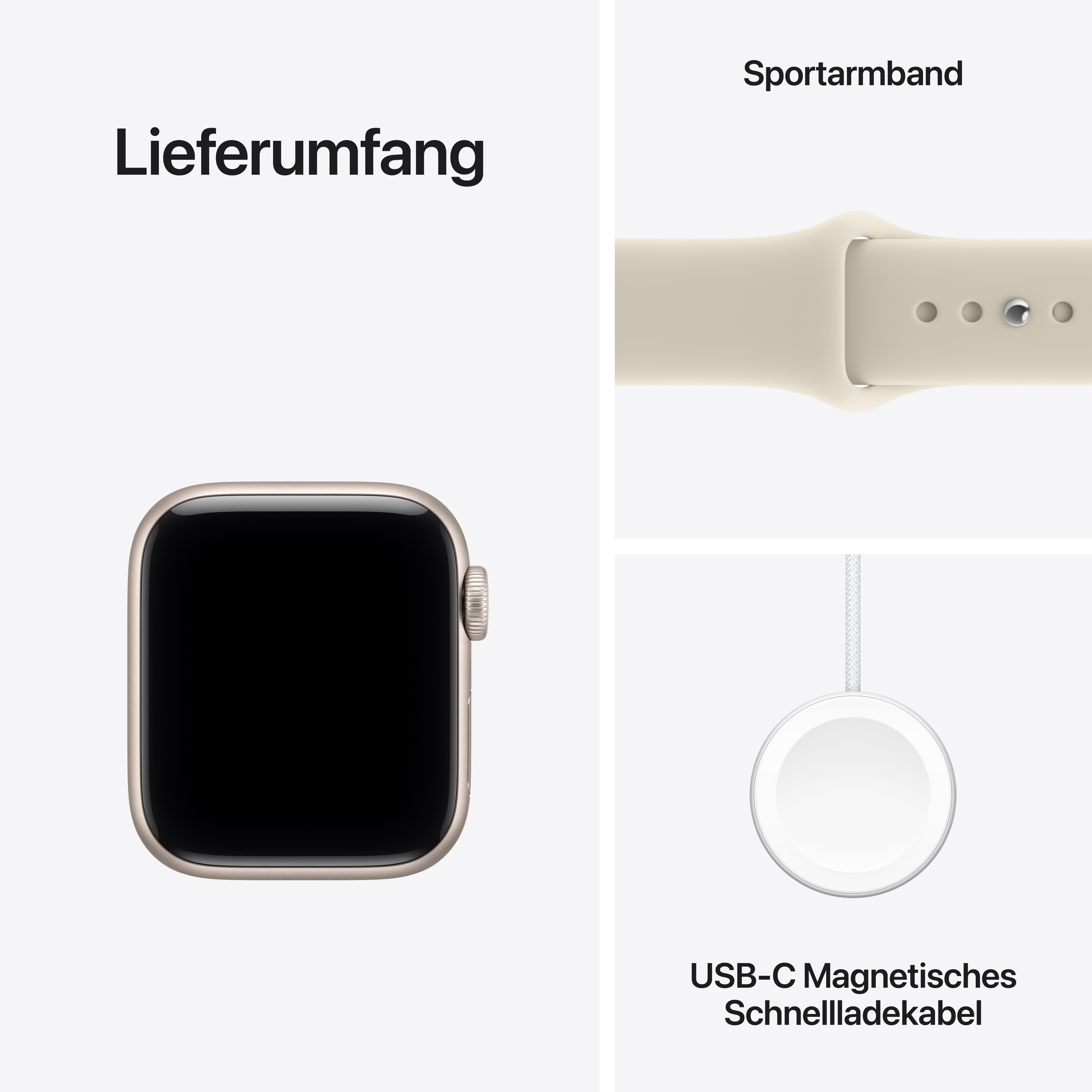 Apple Watch SE 3 Cell. 40 mm Starlight Alu Case with Sand Sport Band M/L