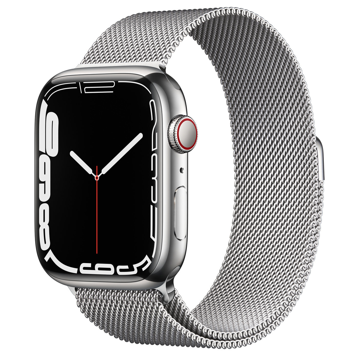 Apple Watch Ser7 Steel GPS + Cell Silver 45 mm Silver Milanese Loop
