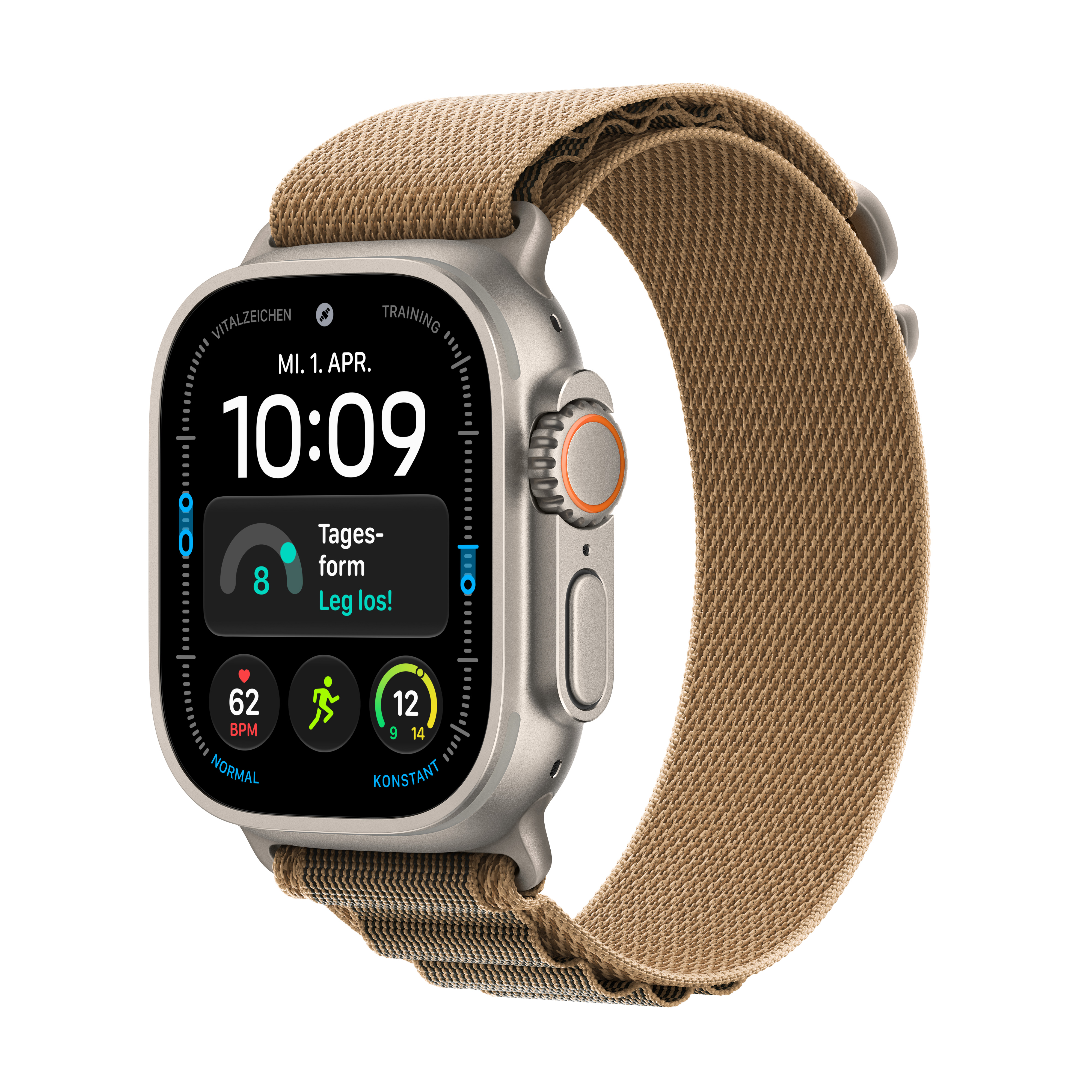Apple Watch Ultra 4 Cell. 49mm Natural Titanium Case with Desert Alpine Loop S