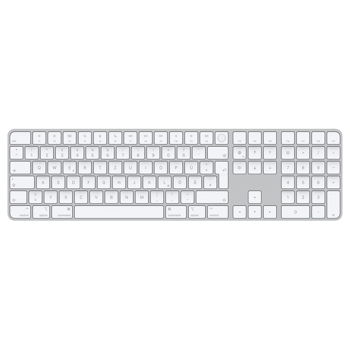 Apple Magic Keyboard, silber, mit Touch ID und Zifferblock, deutsch