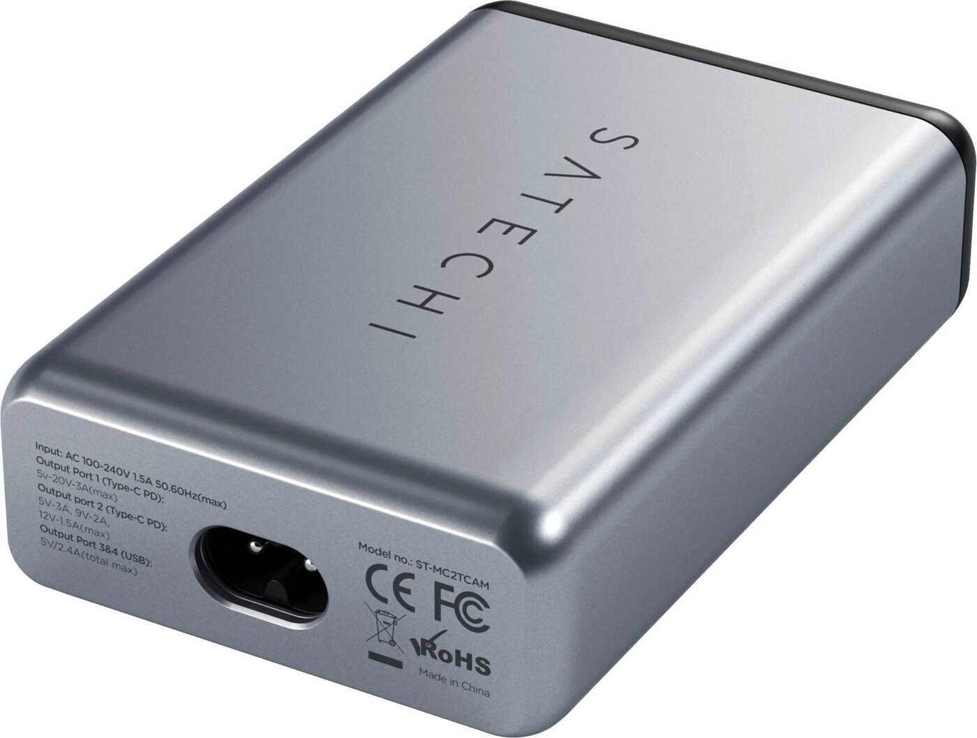 Satechi 75W Dual Type-C PD Travel Charger space gray Satechi 75W Dual Type-C PD Travel Charger space gray