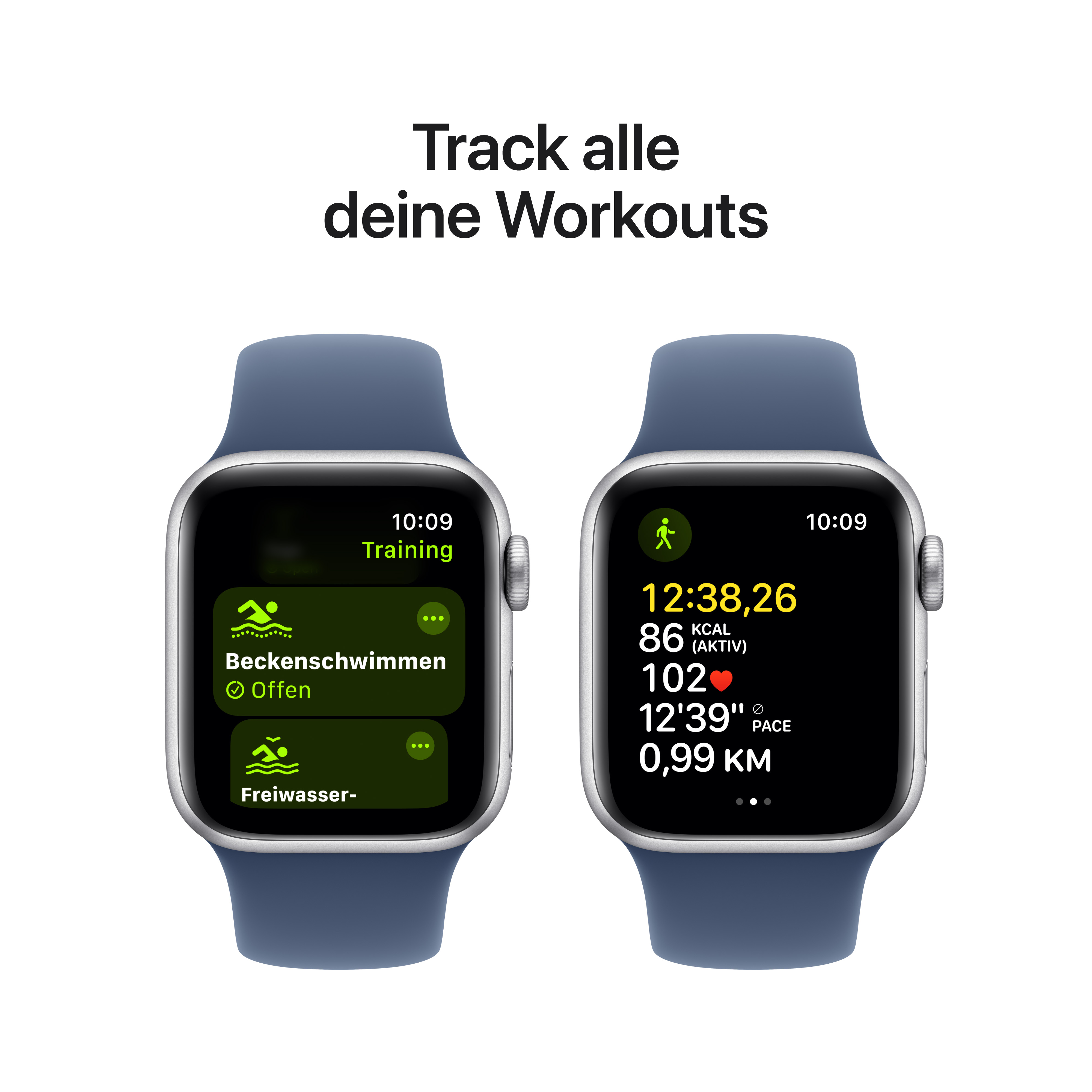 Apple Watch SE Cel 40mm Alu Silver Denim Sport Band M/L