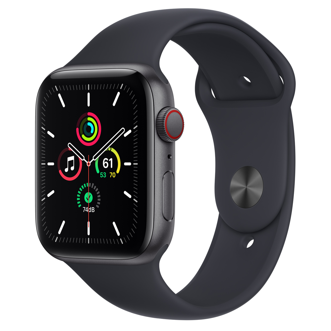 Apple Watch SE Alu Space GPS+ Cell. 44mm Midnight Sport Ban