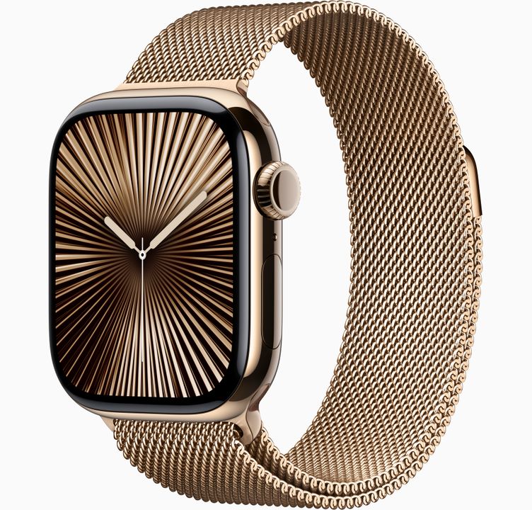 Apple Watch S10 Cel 42mm Gold Titan Gold Milanese Loop