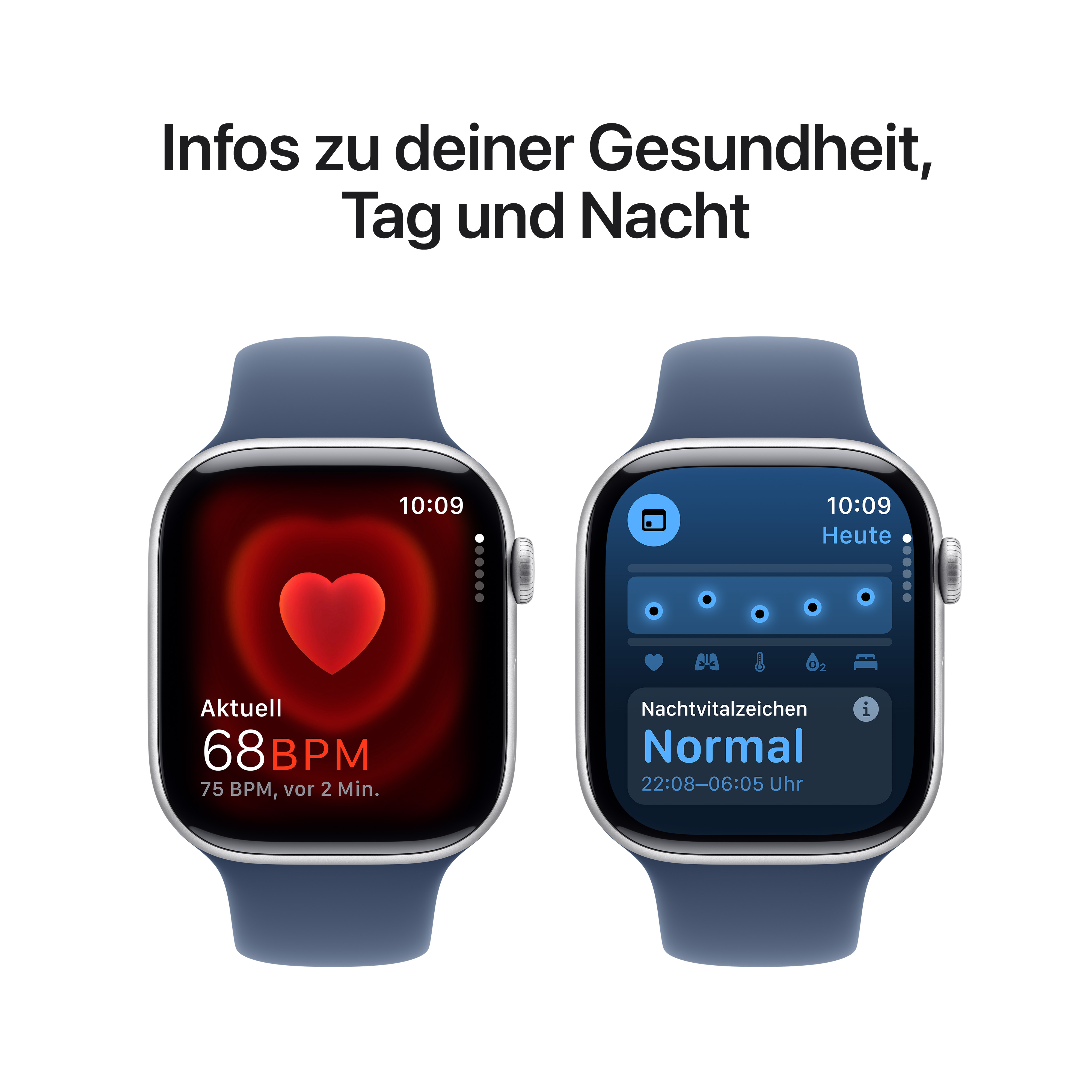 Apple Watch S10 Cel 46mm Alu Silver Denim Sport Band S/M